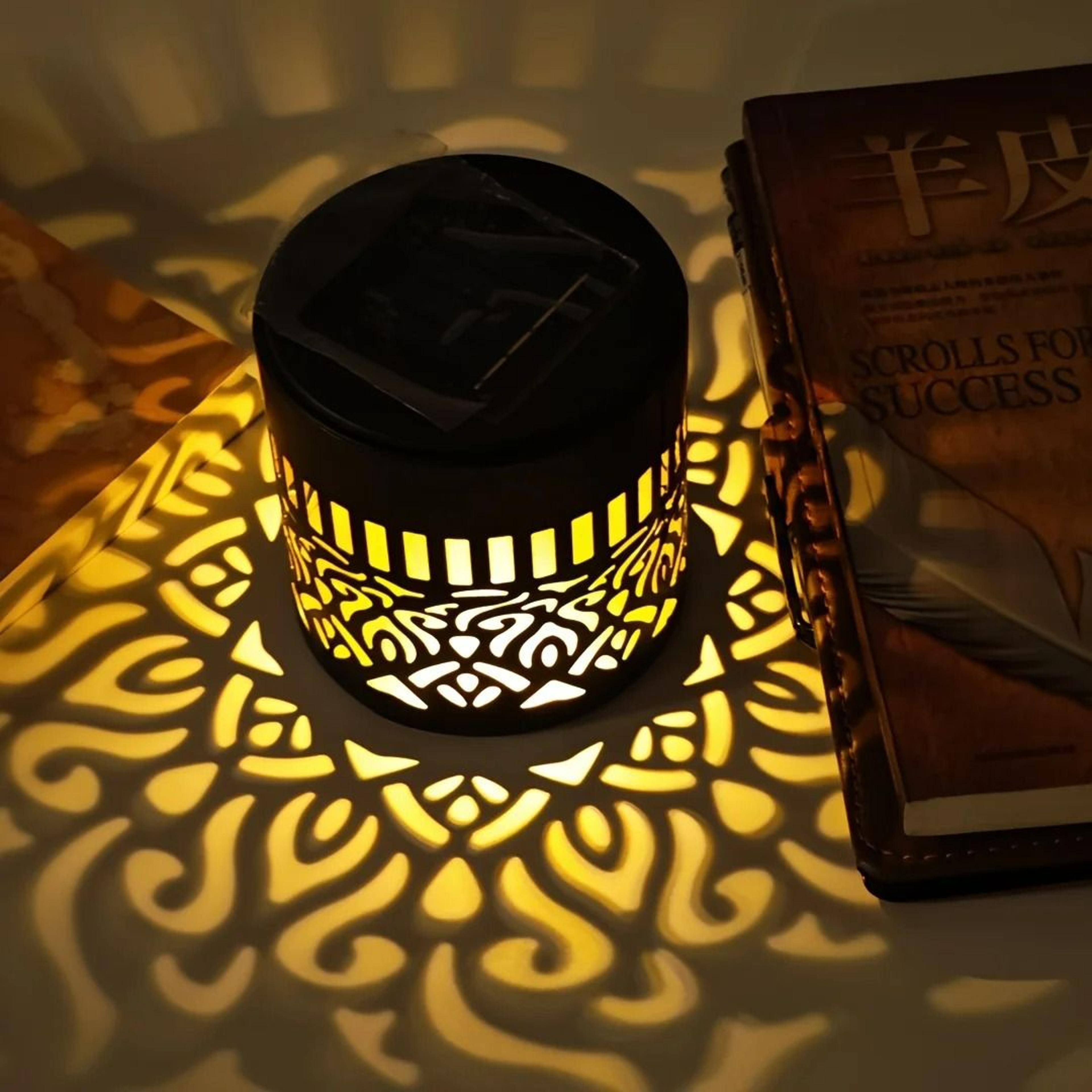 solar-powered datura lantern light & wall-mounted outdoor decor