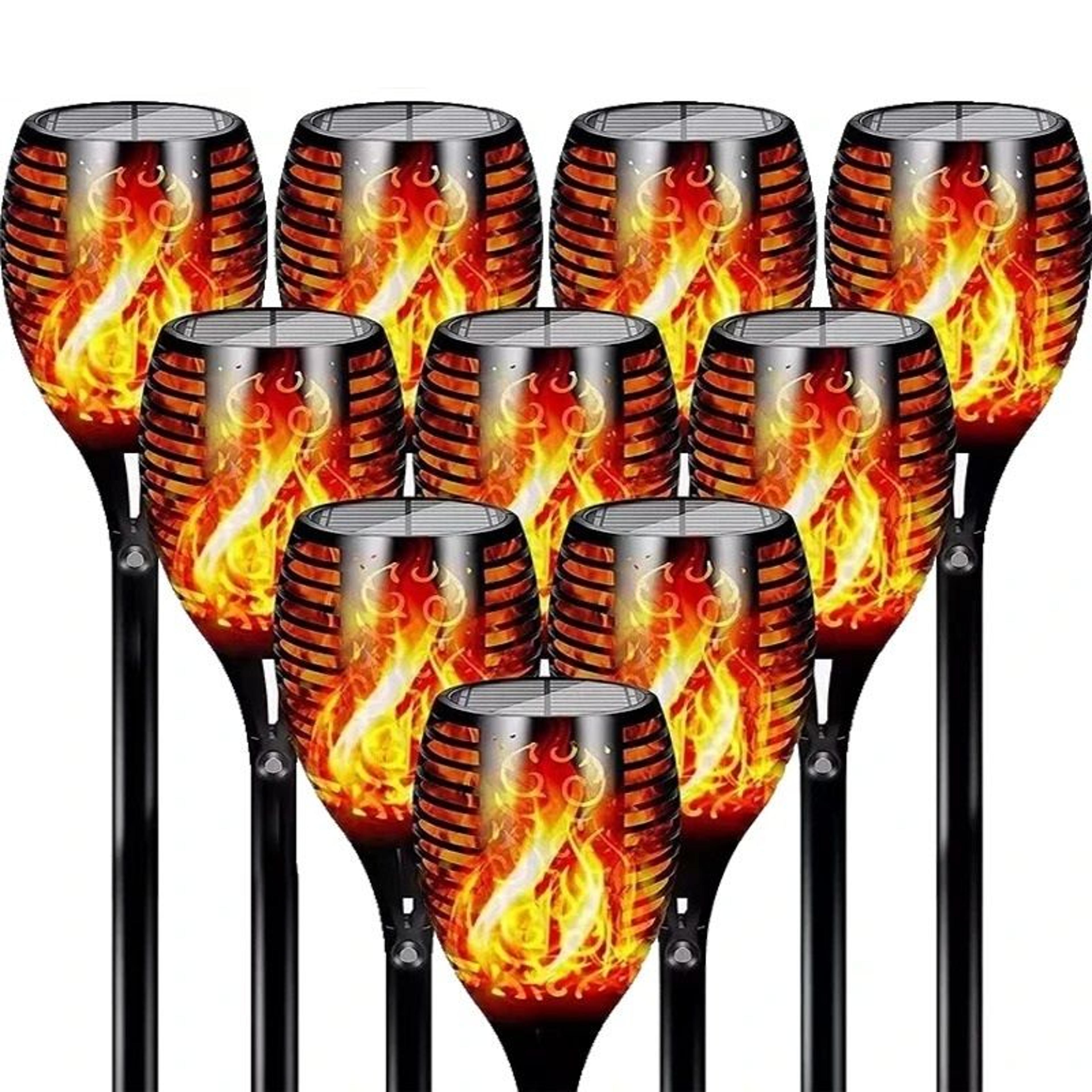 solar flame torch lights outdoor waterproof garden decor