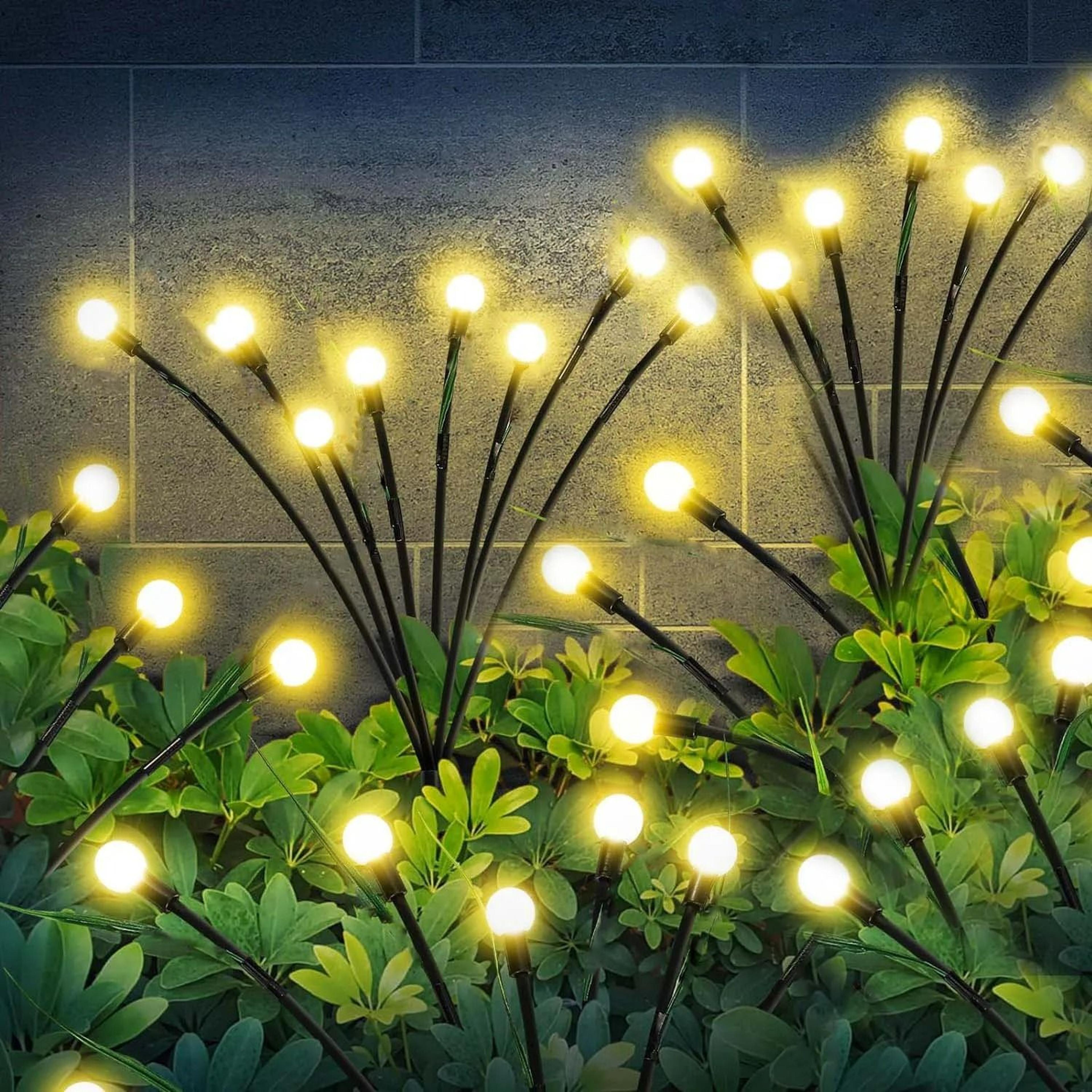 10 led solar firefly lights swaying outdoor pathway decor