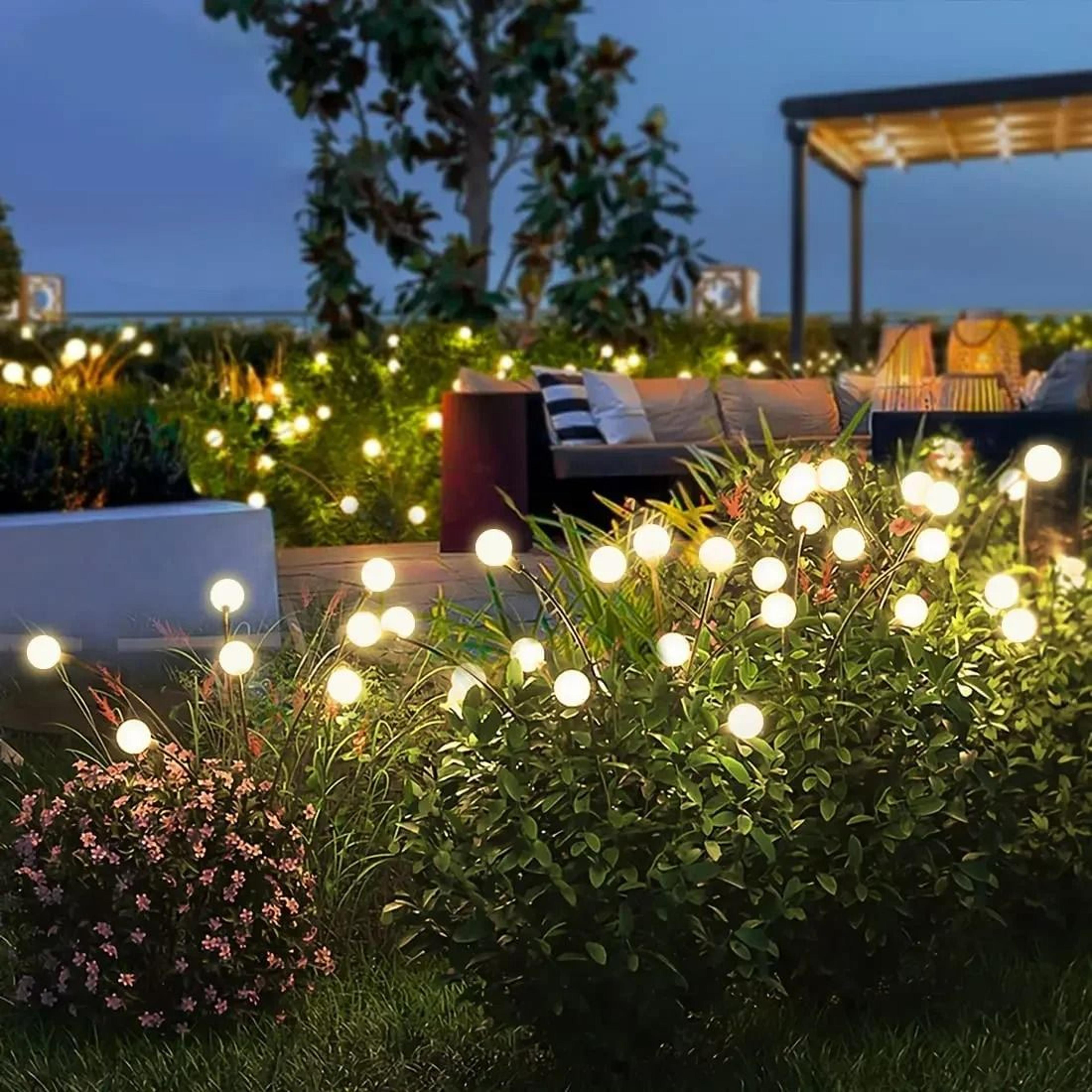 solar swaying firefly outdoor garden pathway lights