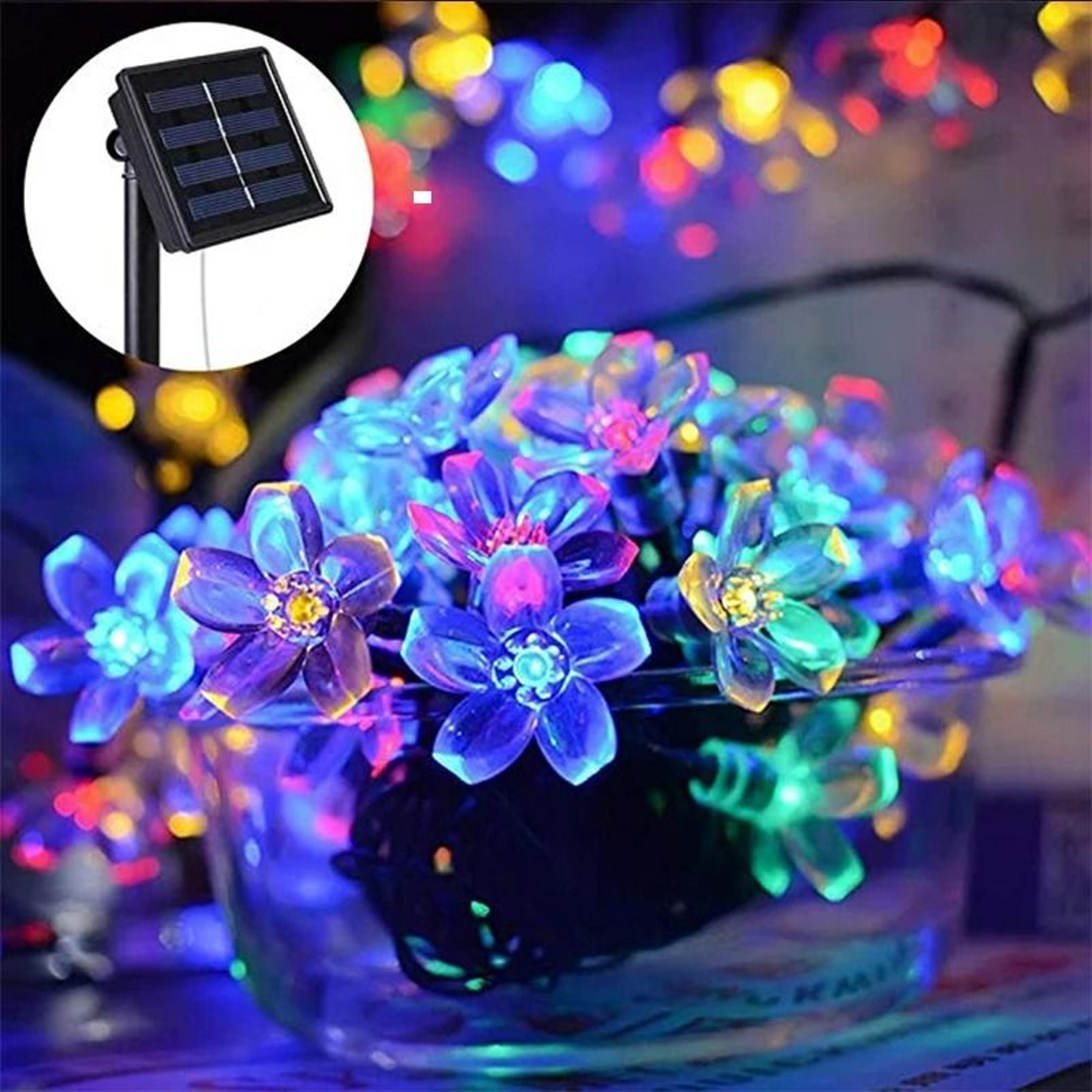 solar outdoor waterproof cherry blossom string lights
