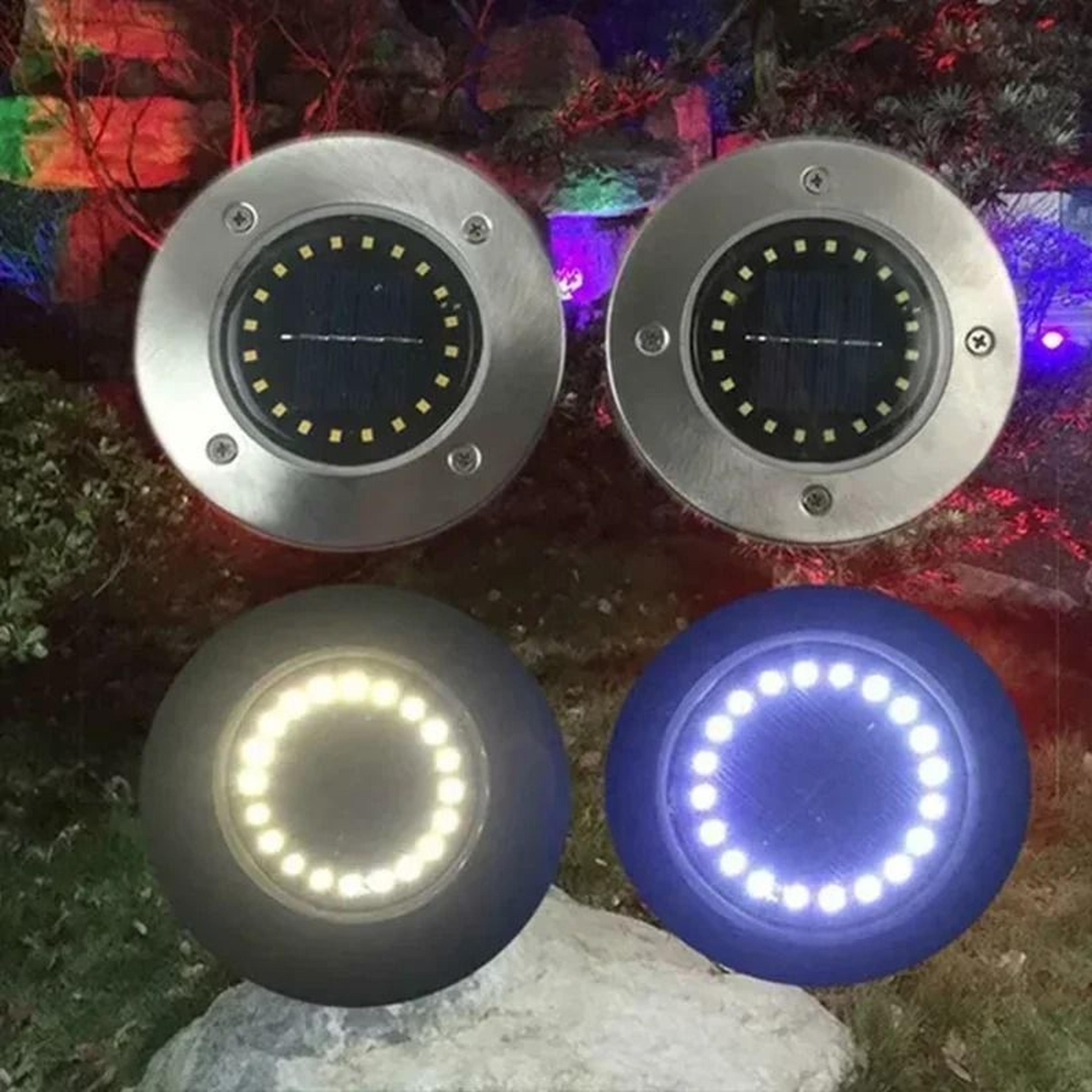solar in-ground disk lights outdoor waterproof lawn markers