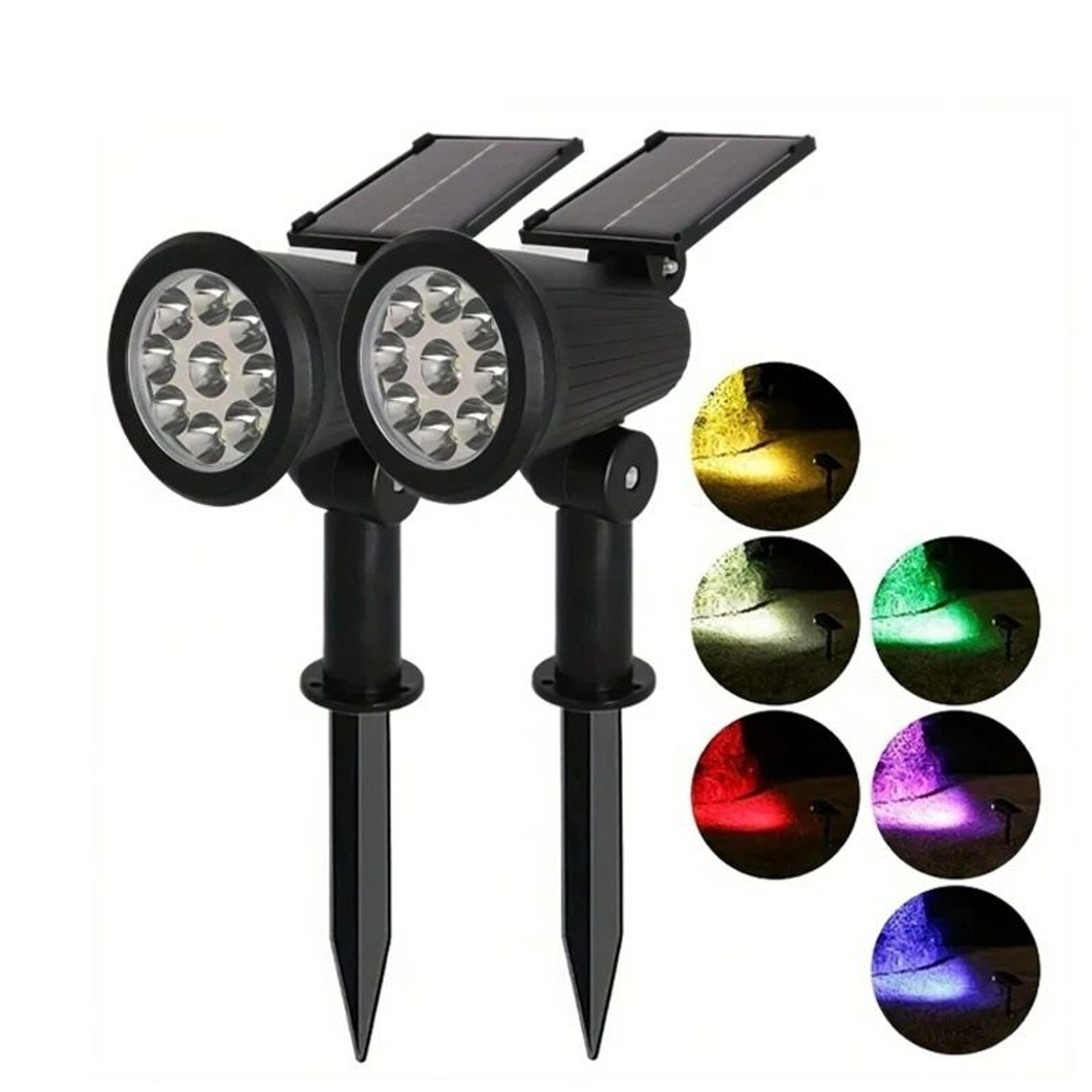 9 led solar outdoor landscape spotlights ip65 waterproof