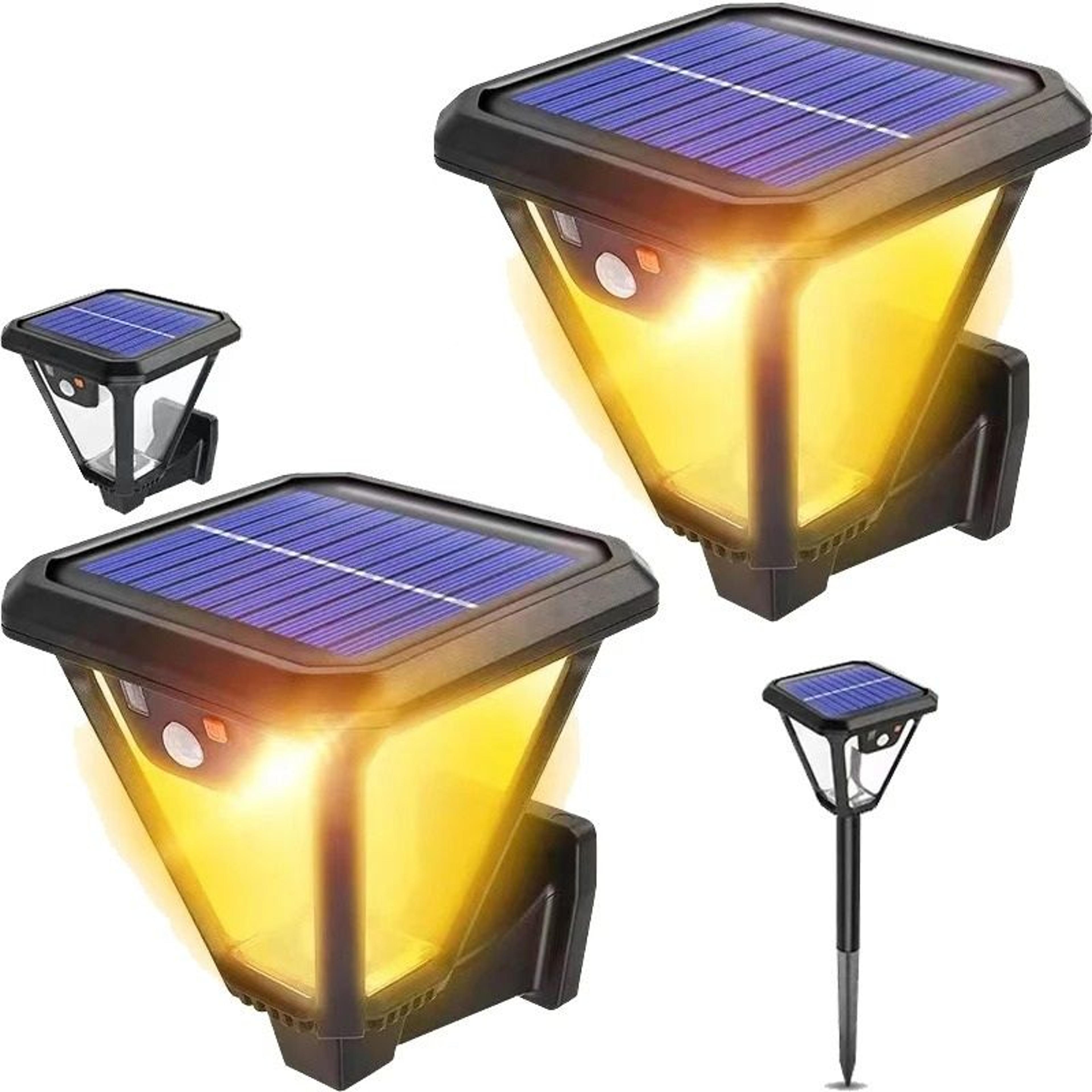 2-in-1 outdoor solar tungsten wall & lawn lamps