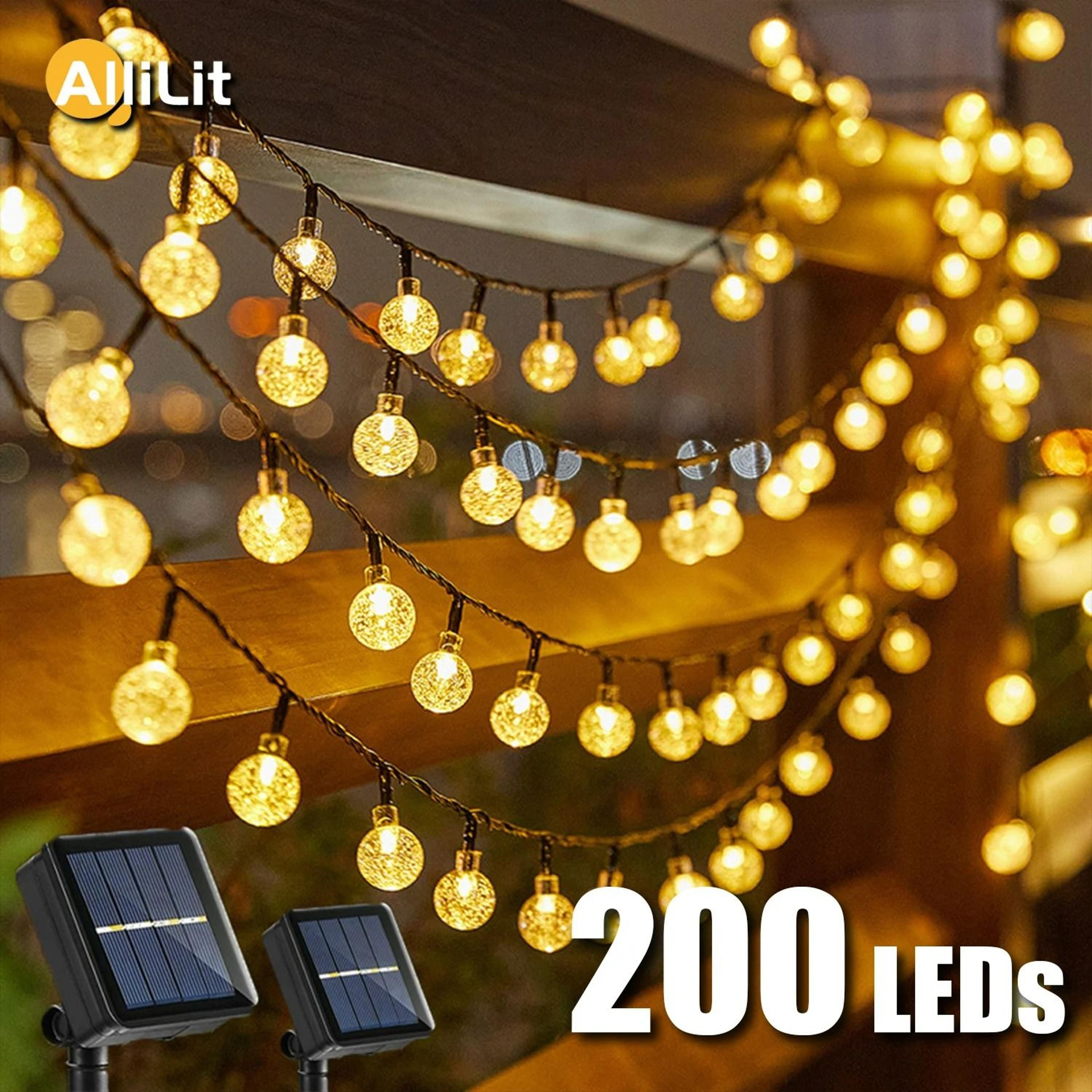 solar crystal ball outdoor fairy garland string lights