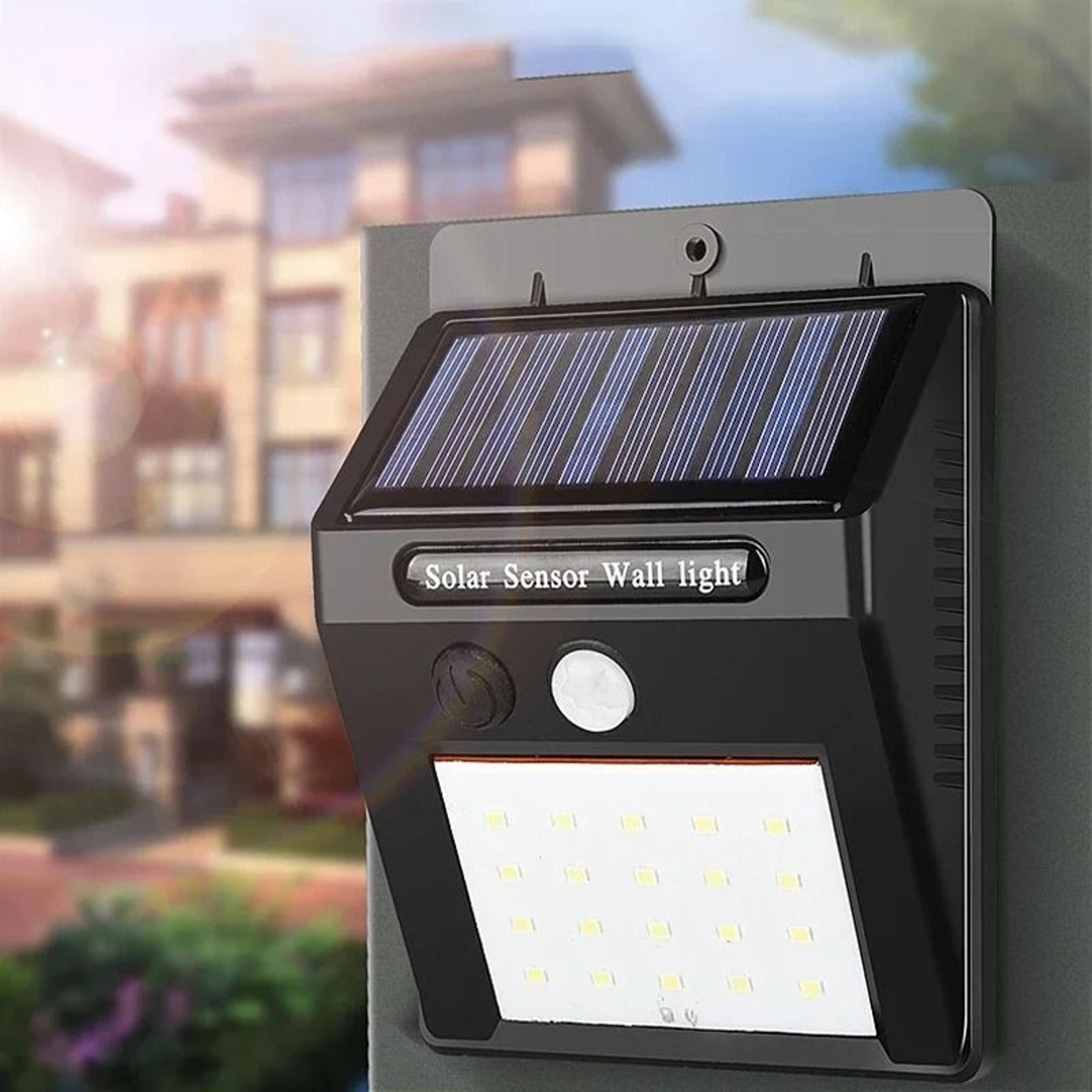 modern outdoor solar wall lamp with pir motion sensor