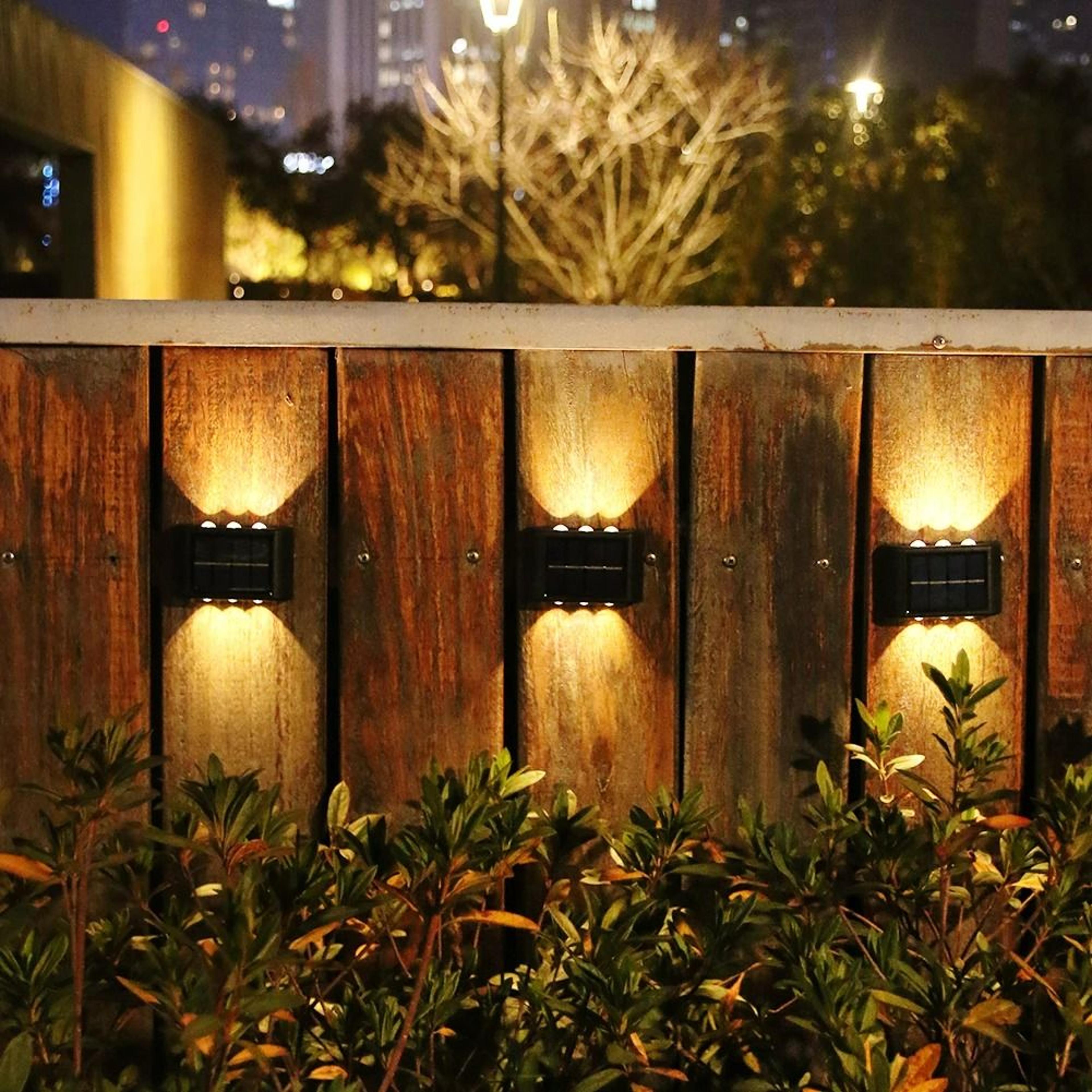 solar up & down dual-beam led wall lights