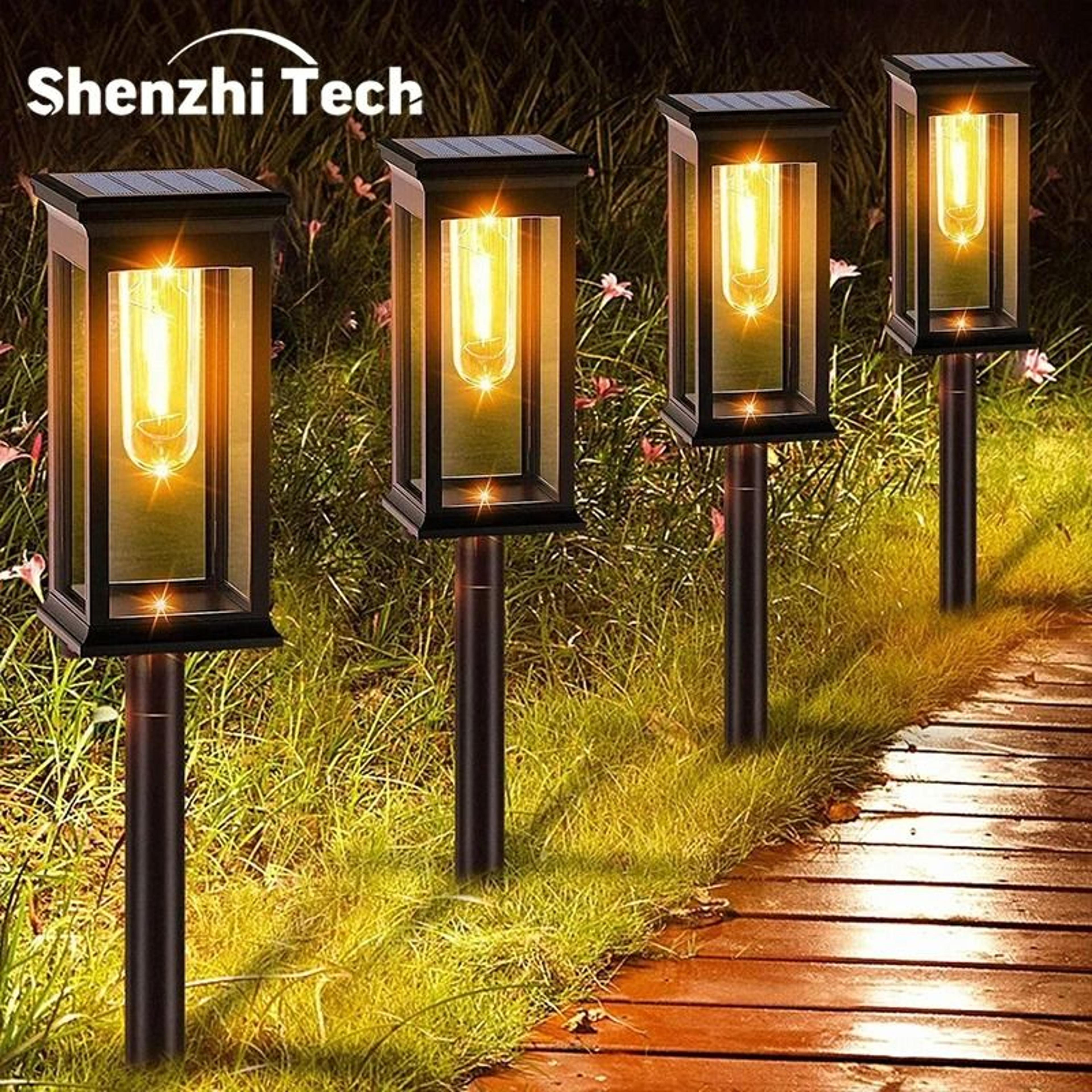 2-pack solar outdoor landscape path lights