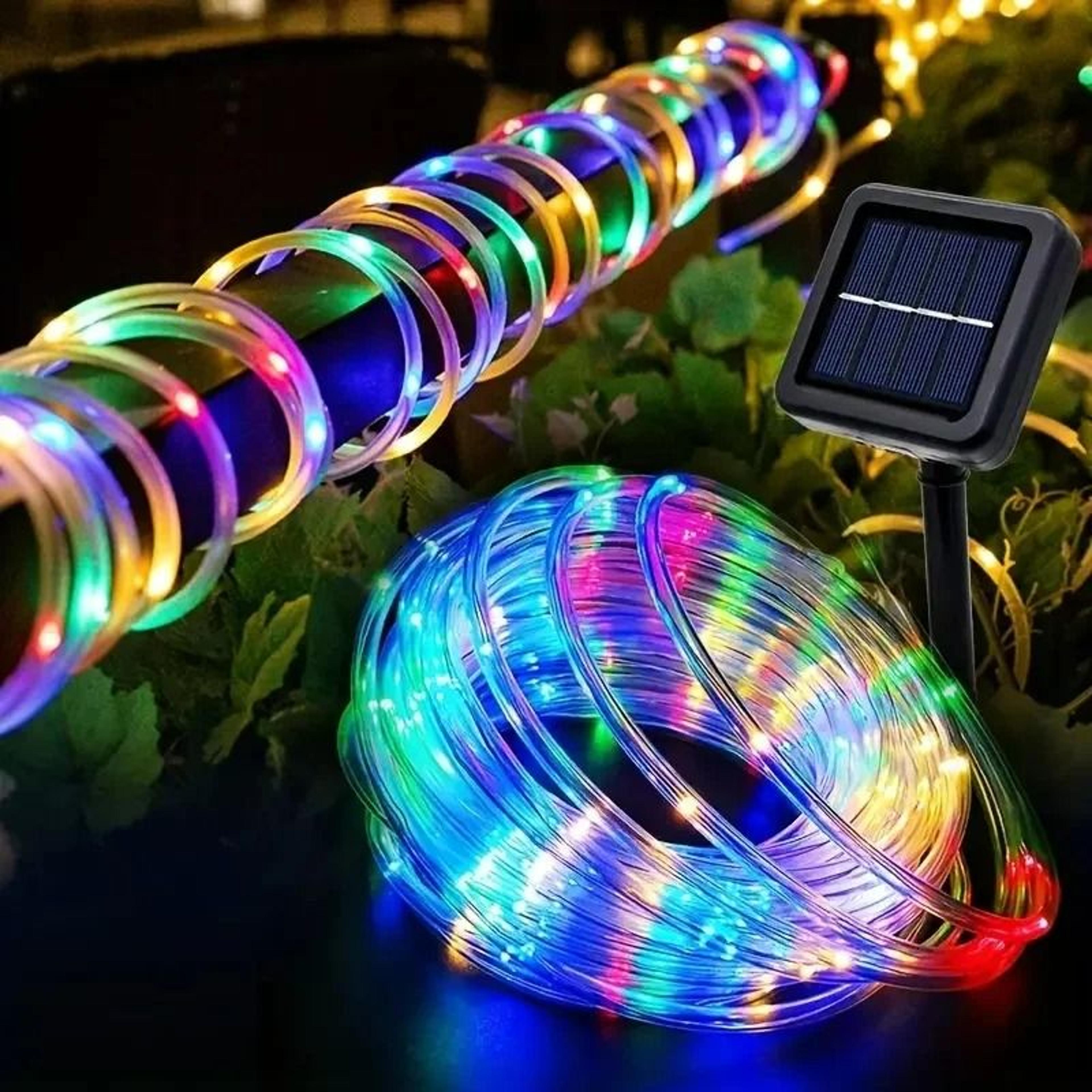 outdoor solar rope tube string lights