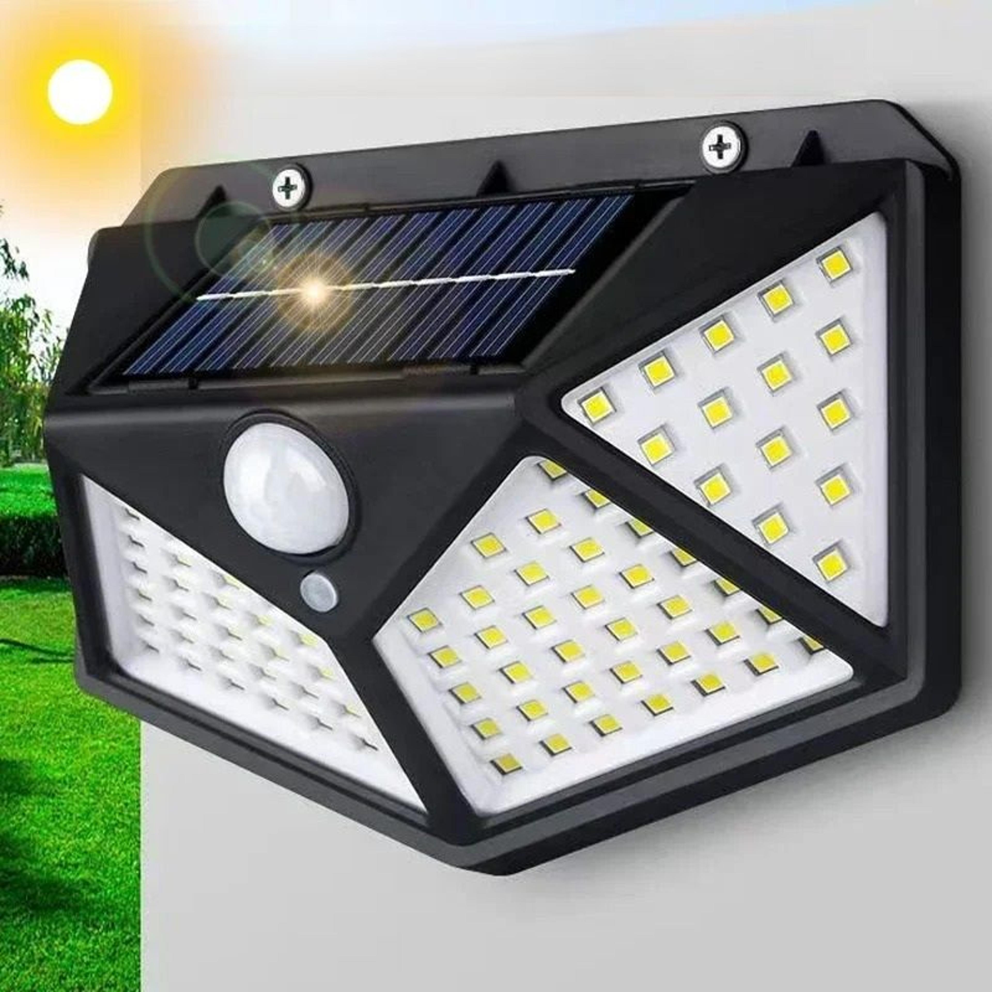 100 led 4-side solar motion sensor outdoor wall light