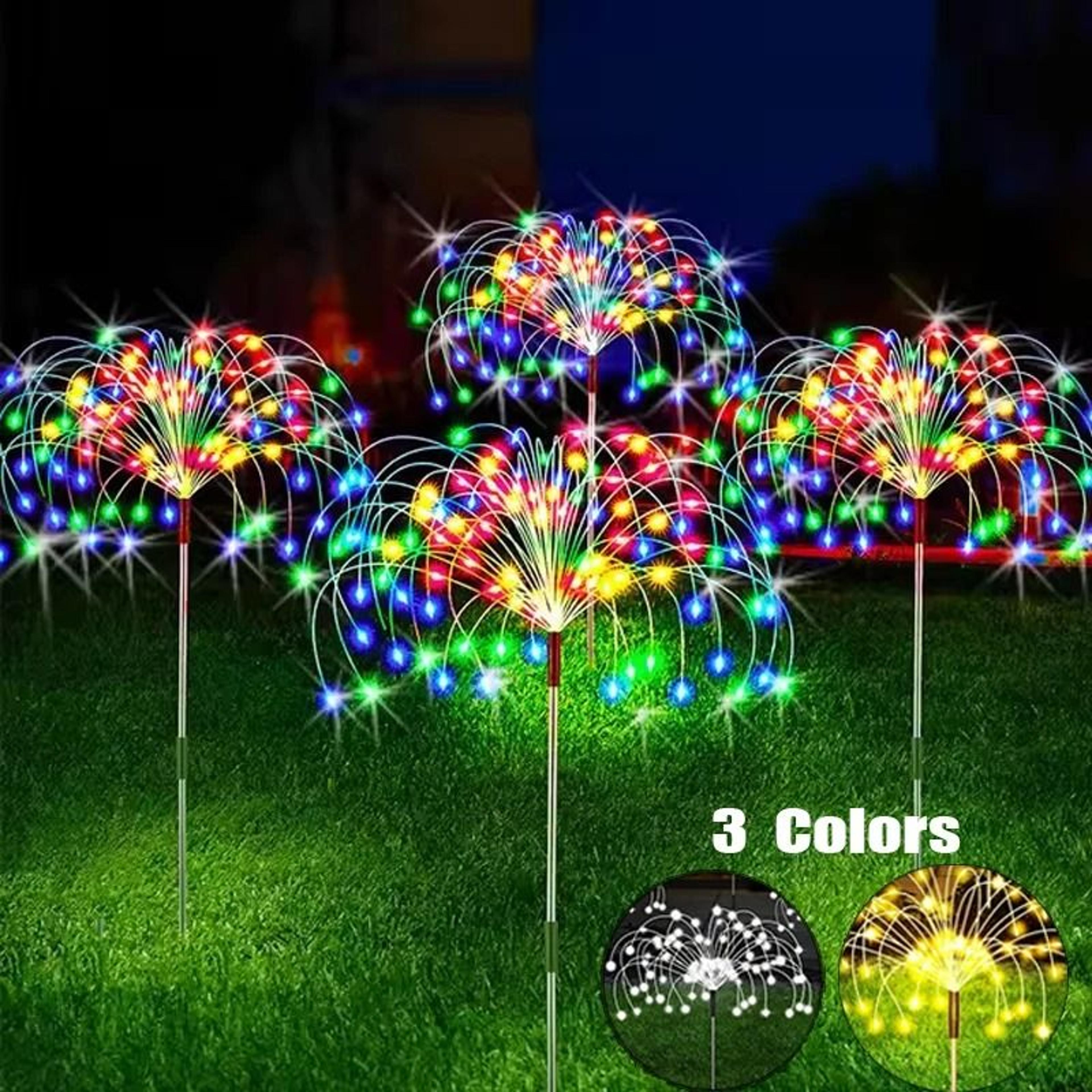 solar firework dandelion garden stake lights