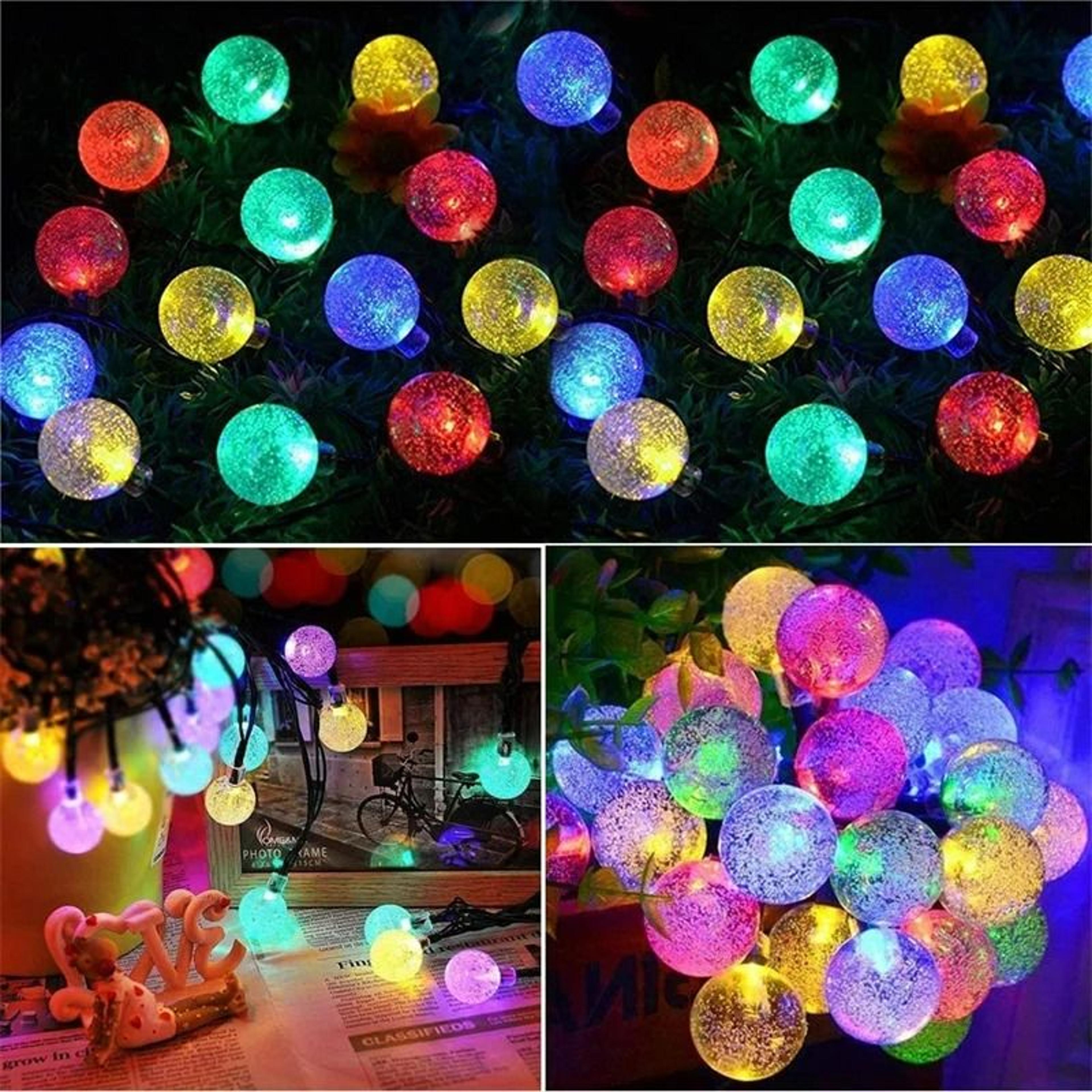 solar crystal globe outdoor string lights
