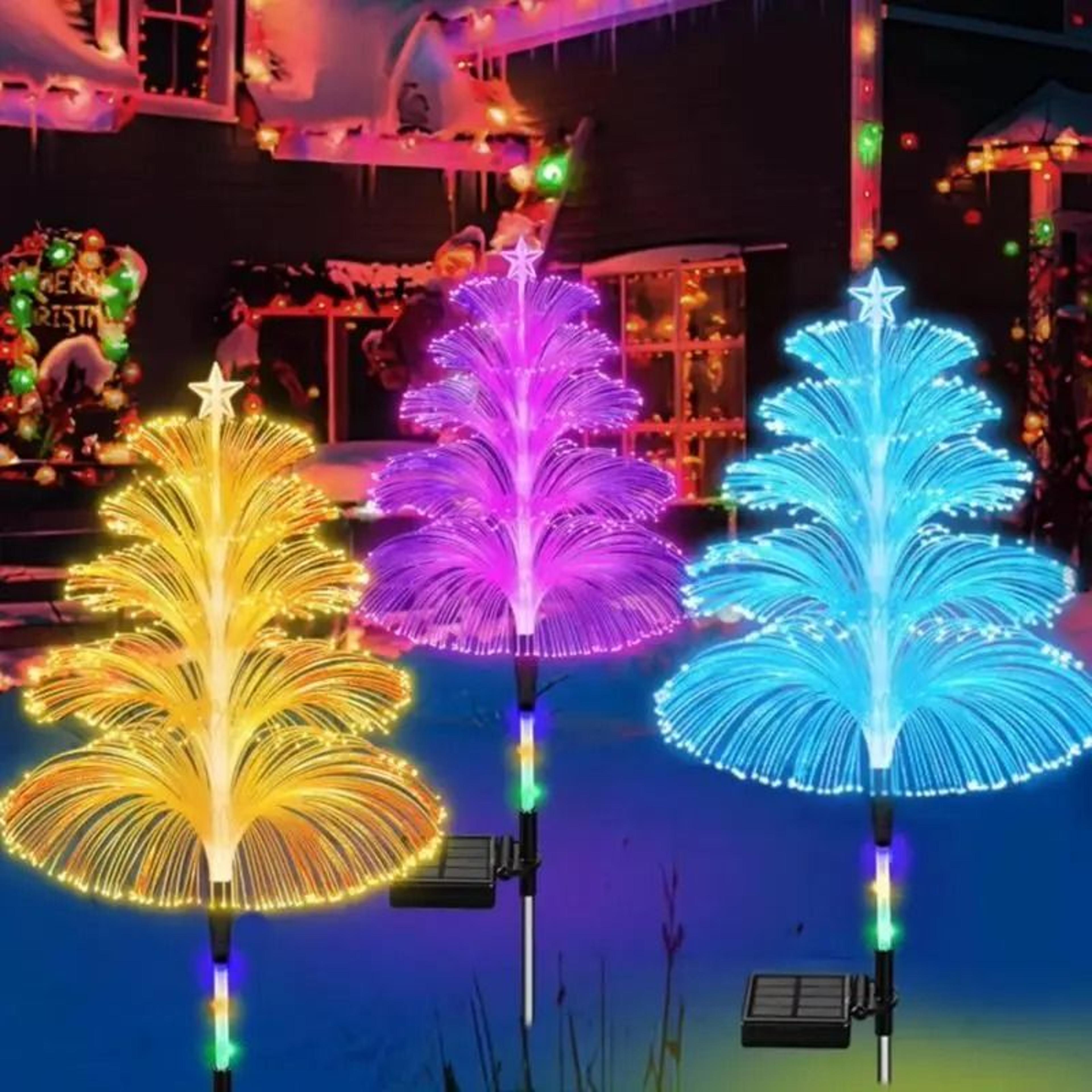 solar optical fiber jellyfish garden stake light