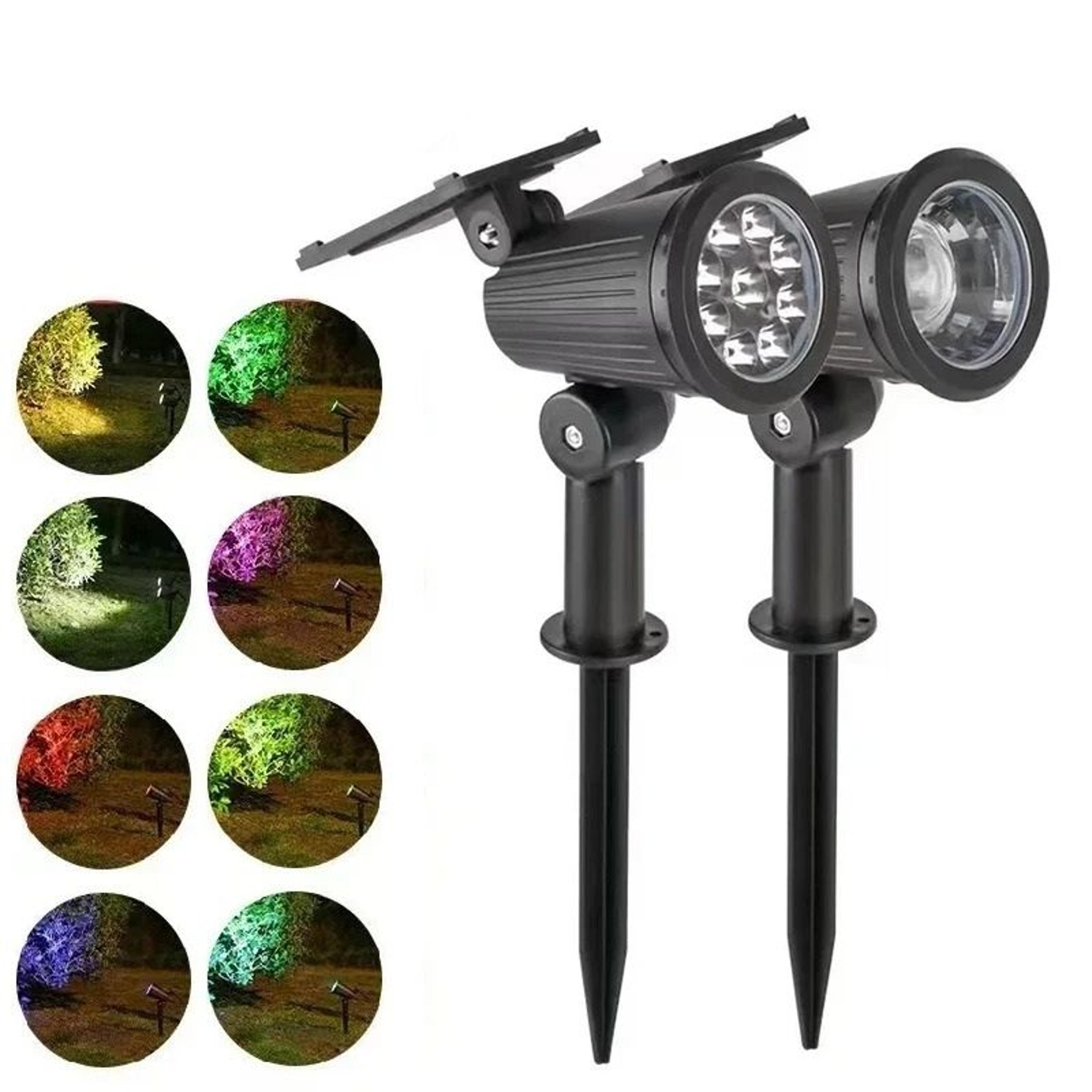 garden 9-led solar powered adjustable landscape spotlight