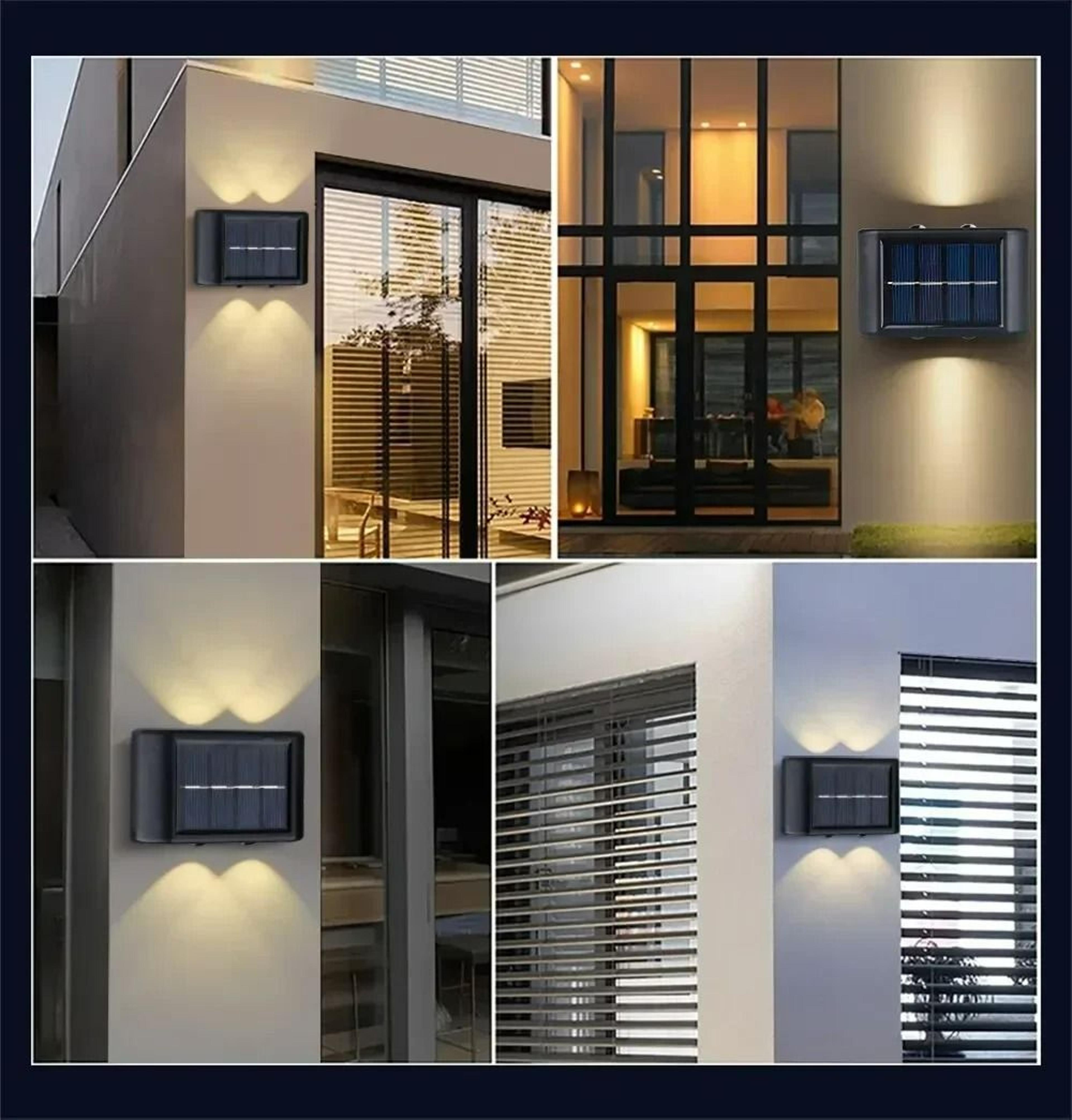 solar led outdoor down-luminous decorative wall light