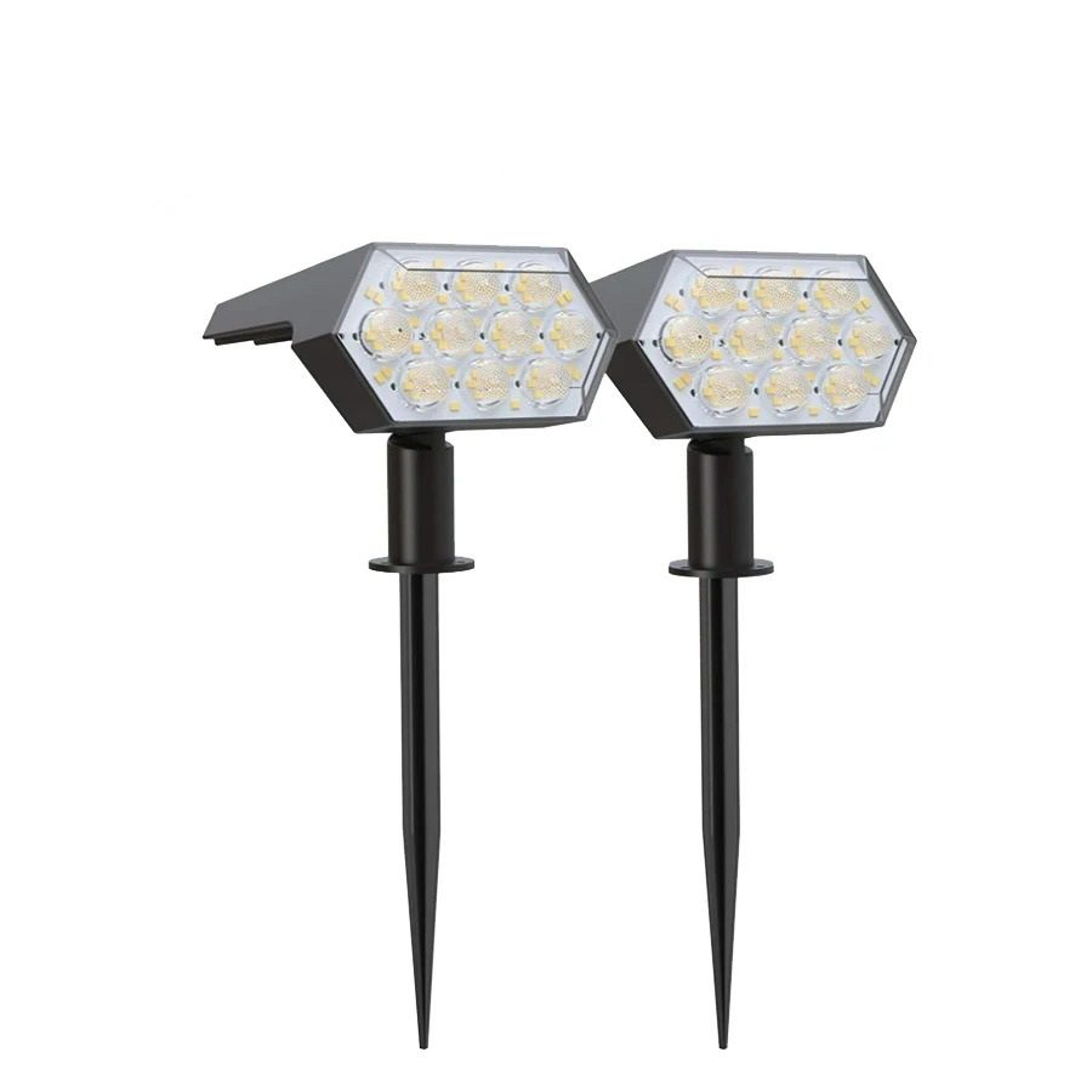 solar outdoor multi-led adjustable landscape spotlight