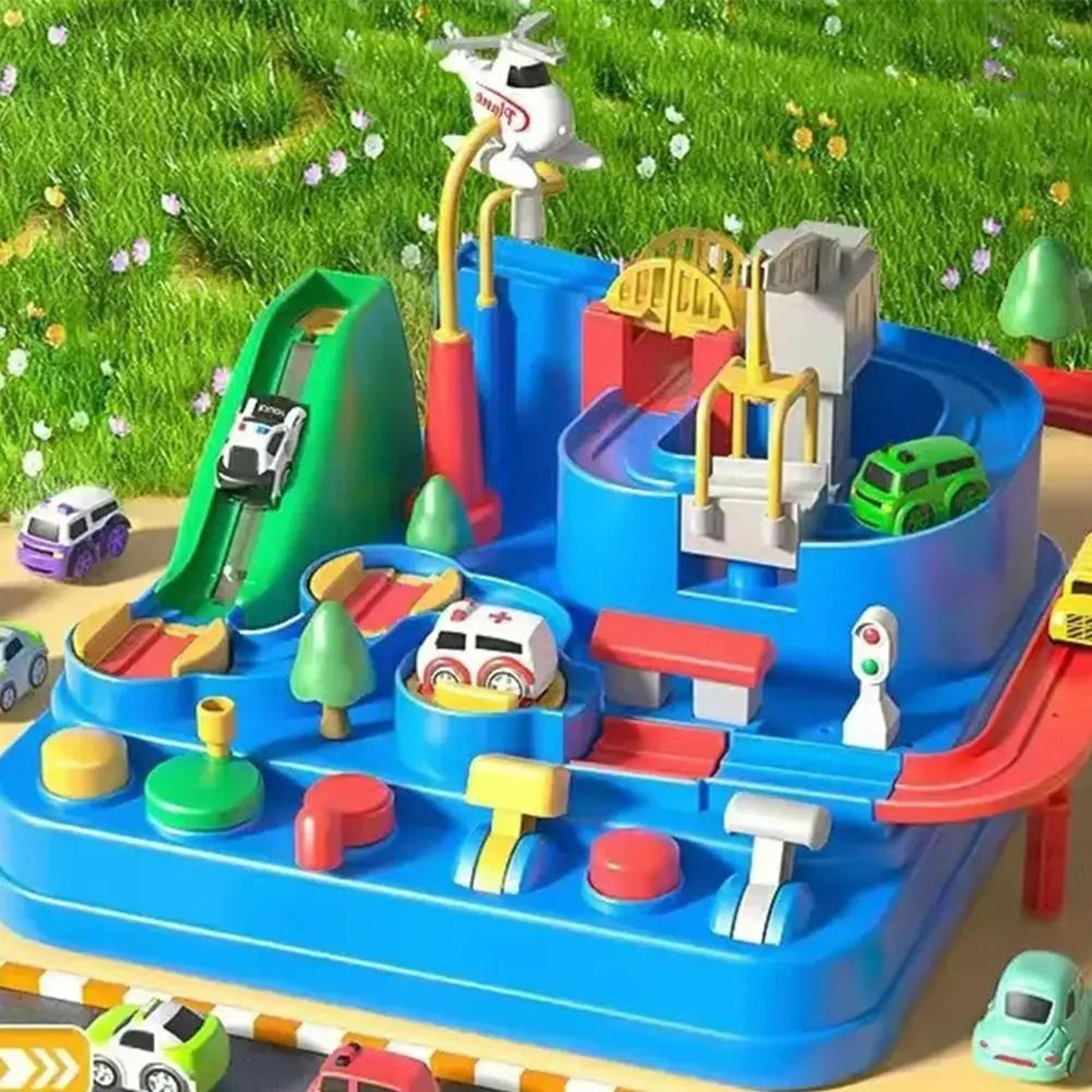 interactive adventure rail car track set