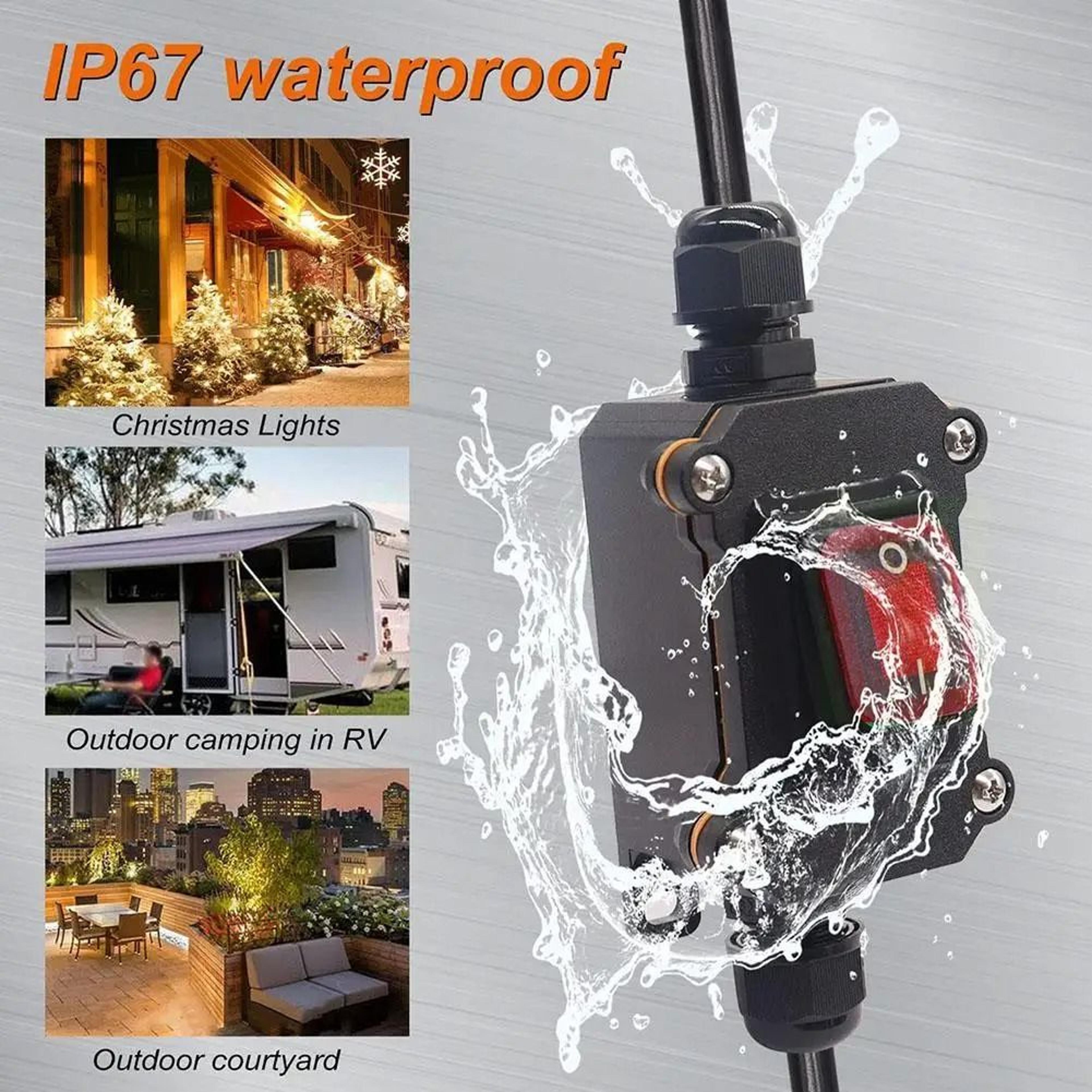 waterproof ip67 heavy duty inline cord switch junction box