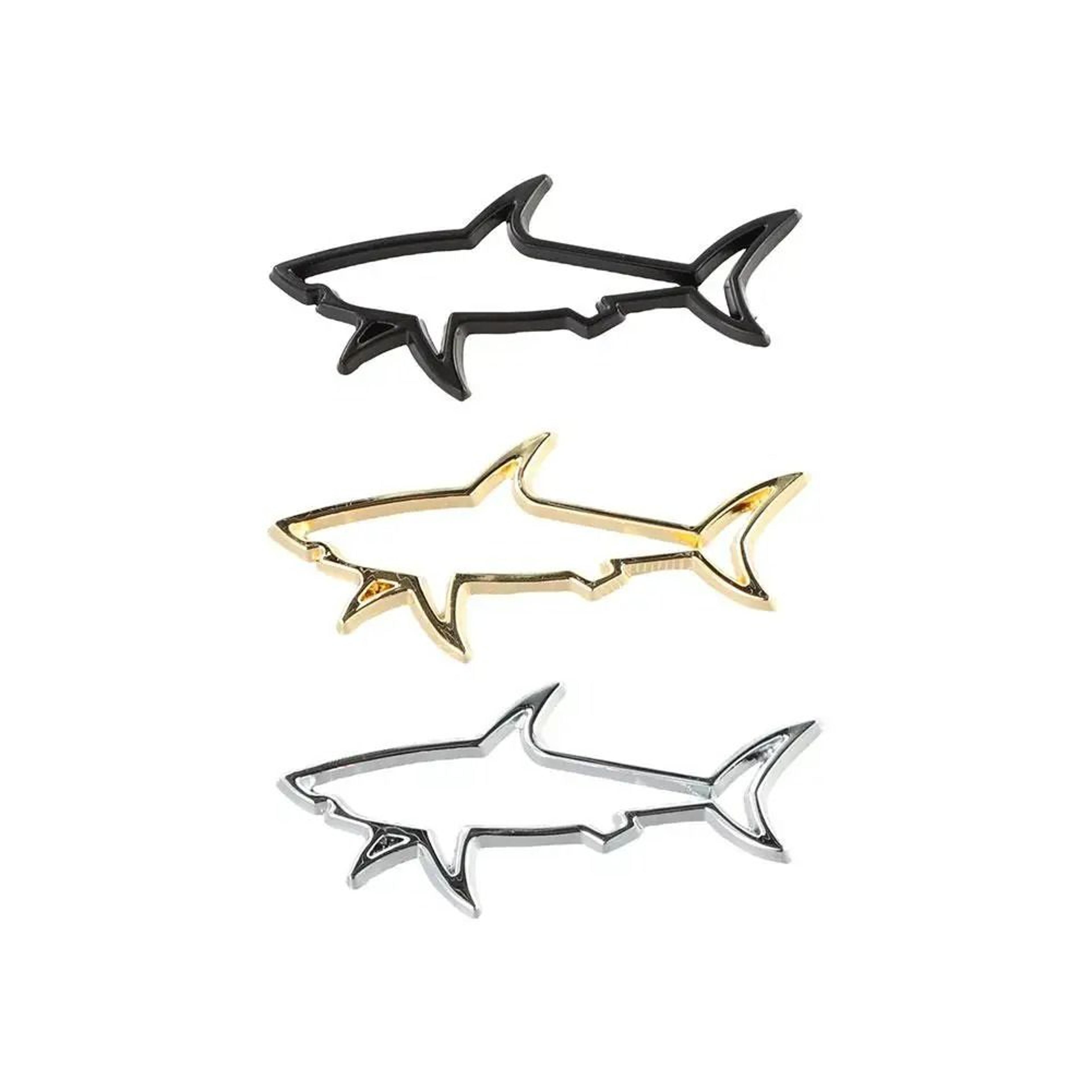 3d metal shark emblem badge car styling sticker