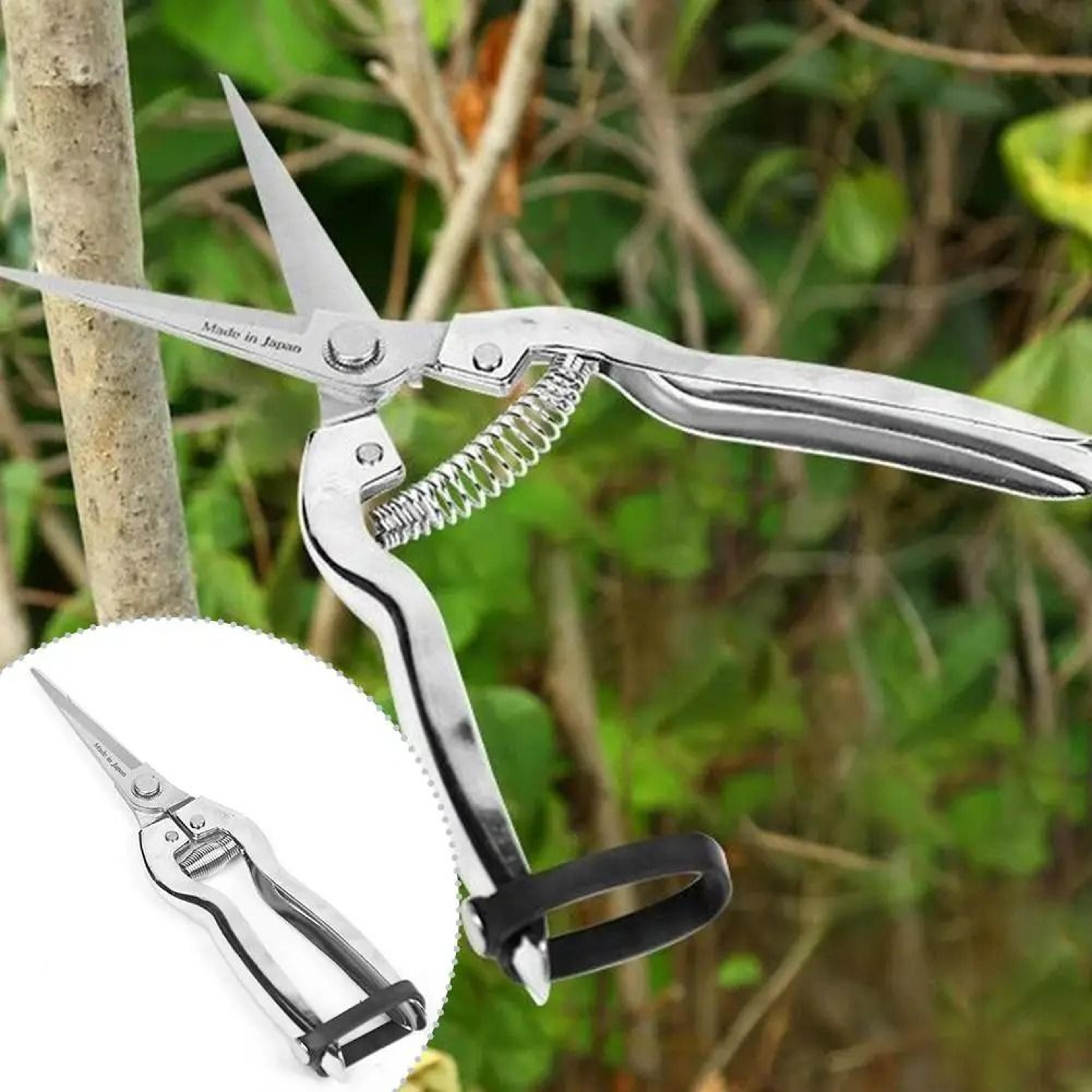 stainless steel straight head pruning shears for garden and bonsai