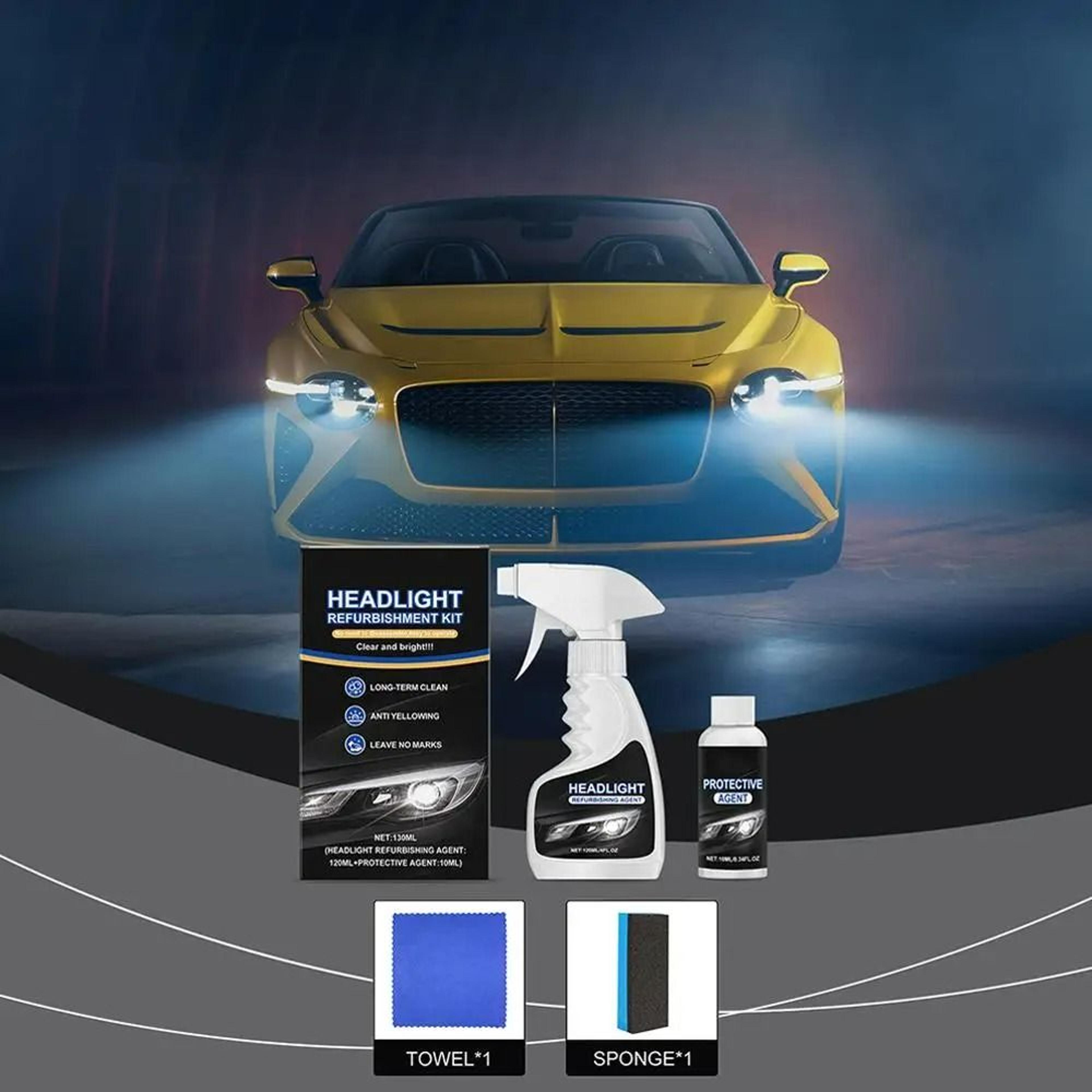 car headlight restoration polish and uv repair liquid