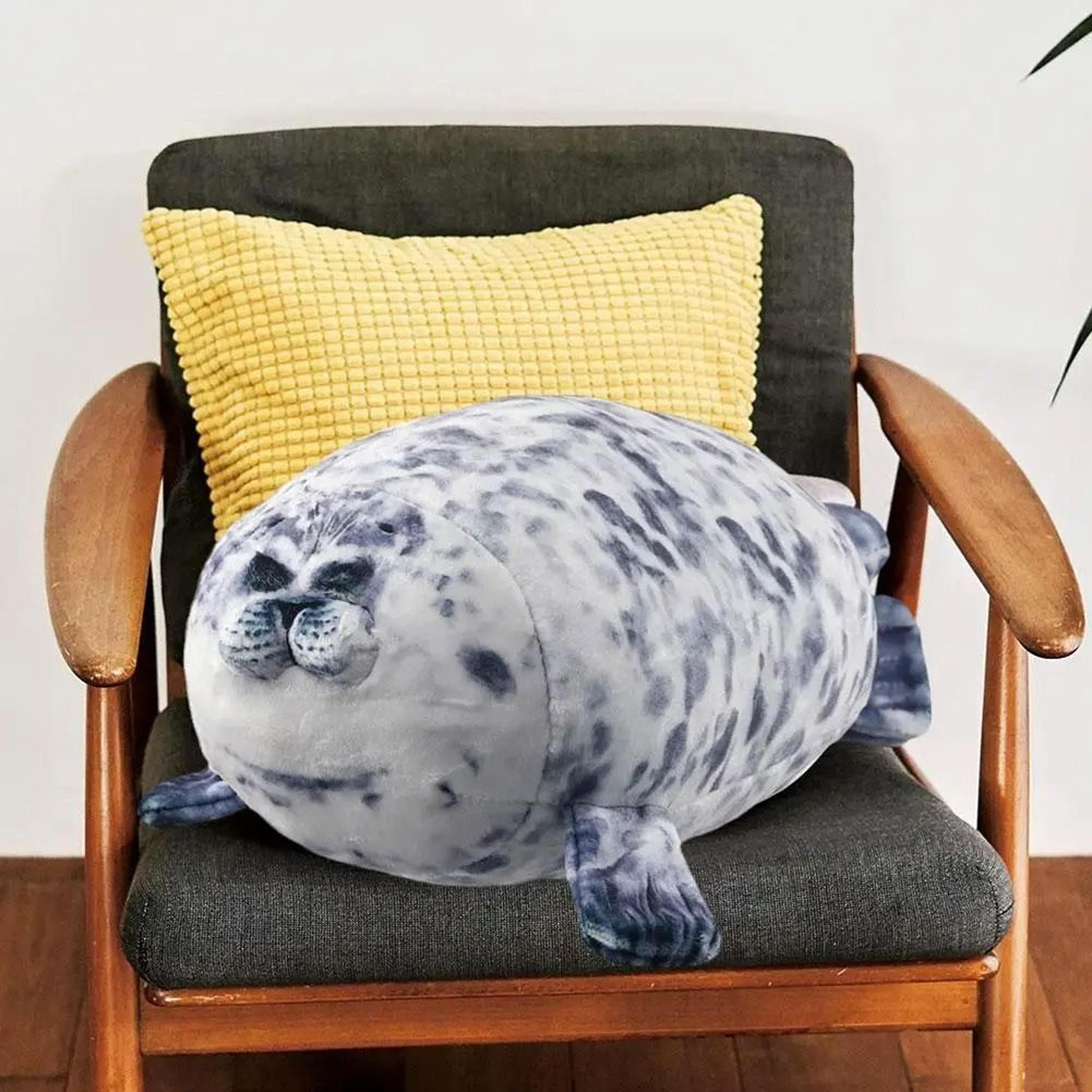 elite chubby angry blob seal plush throw pillow