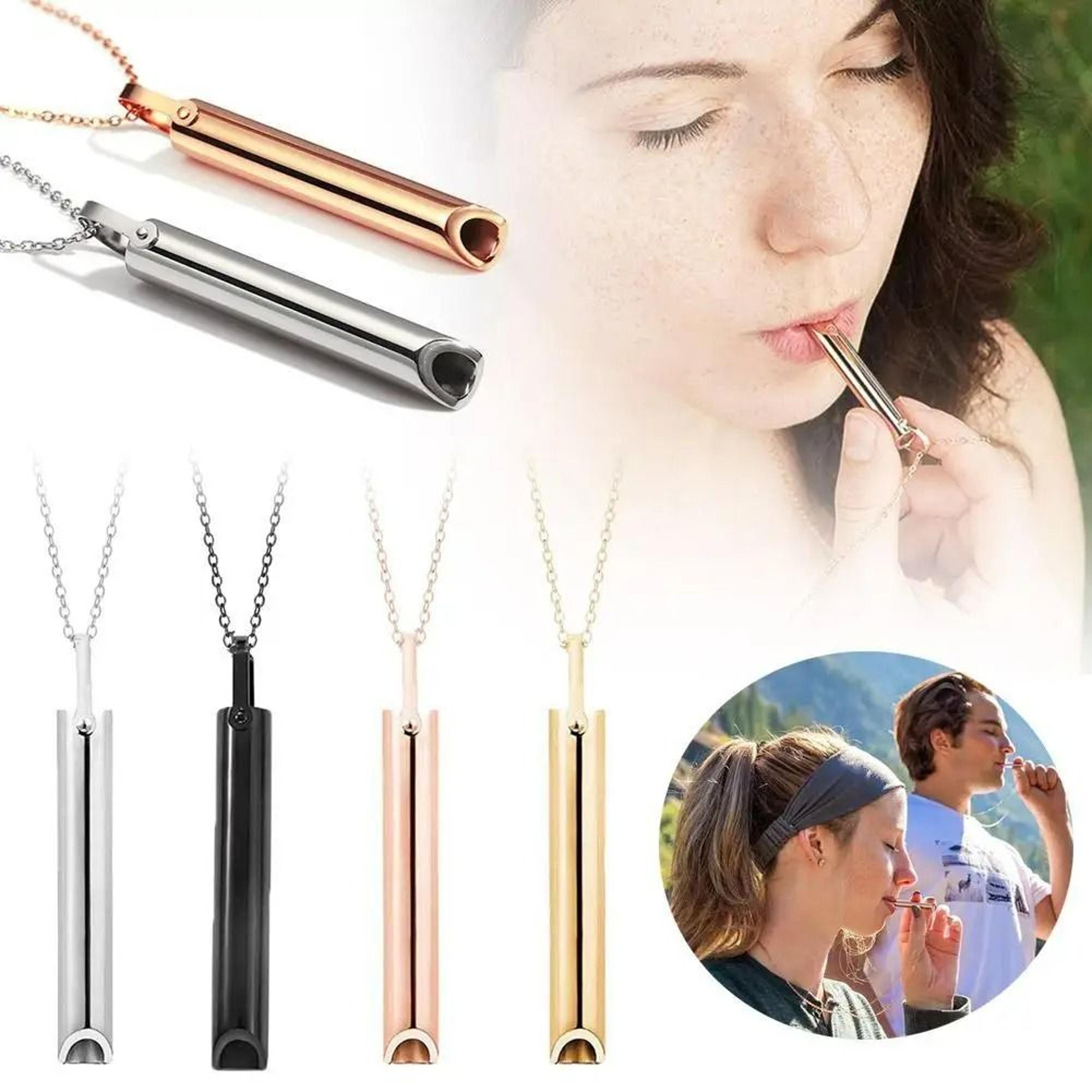 stainless steel anxiety breathing necklace for meditation