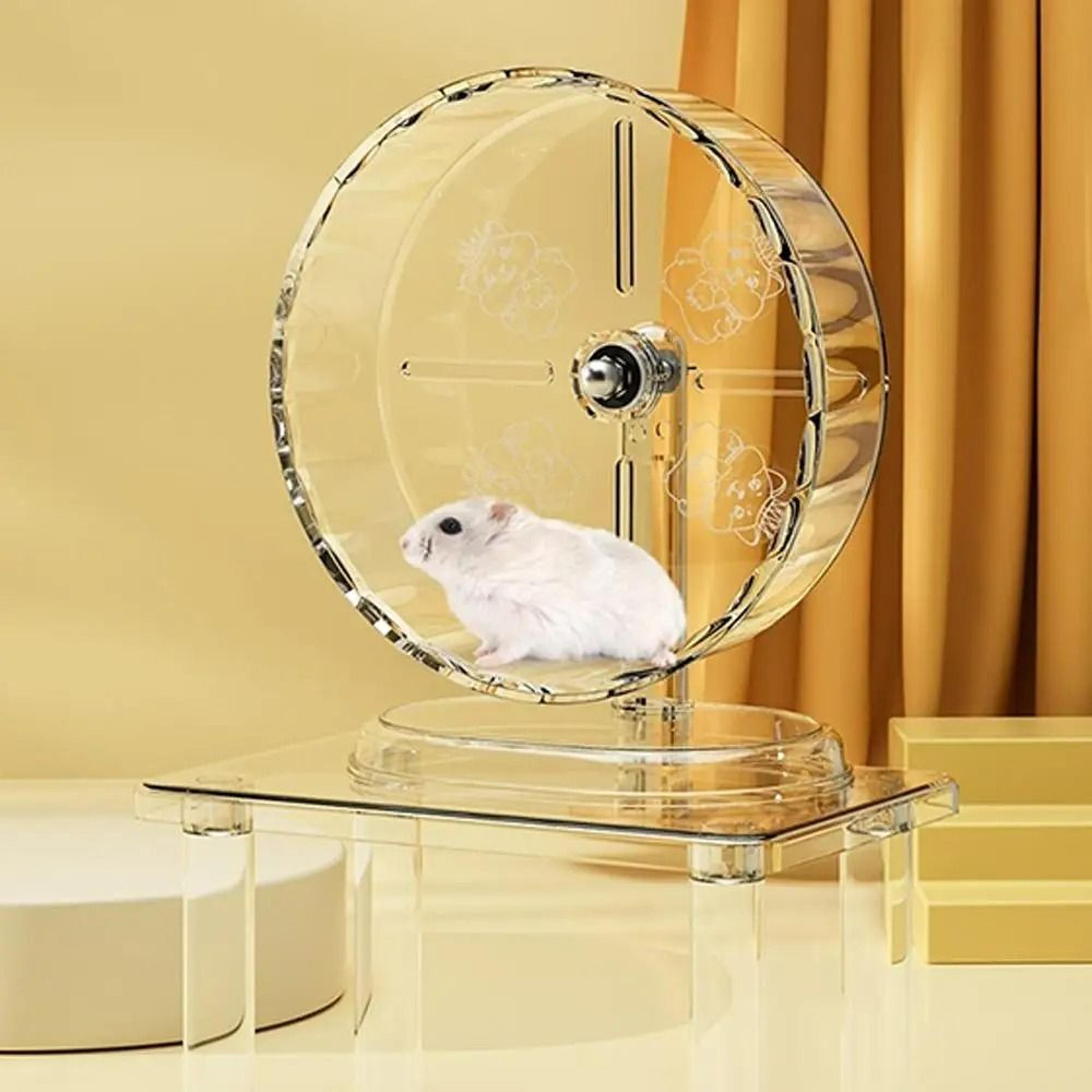 silent running wheel with support stand for hamsters and small pets