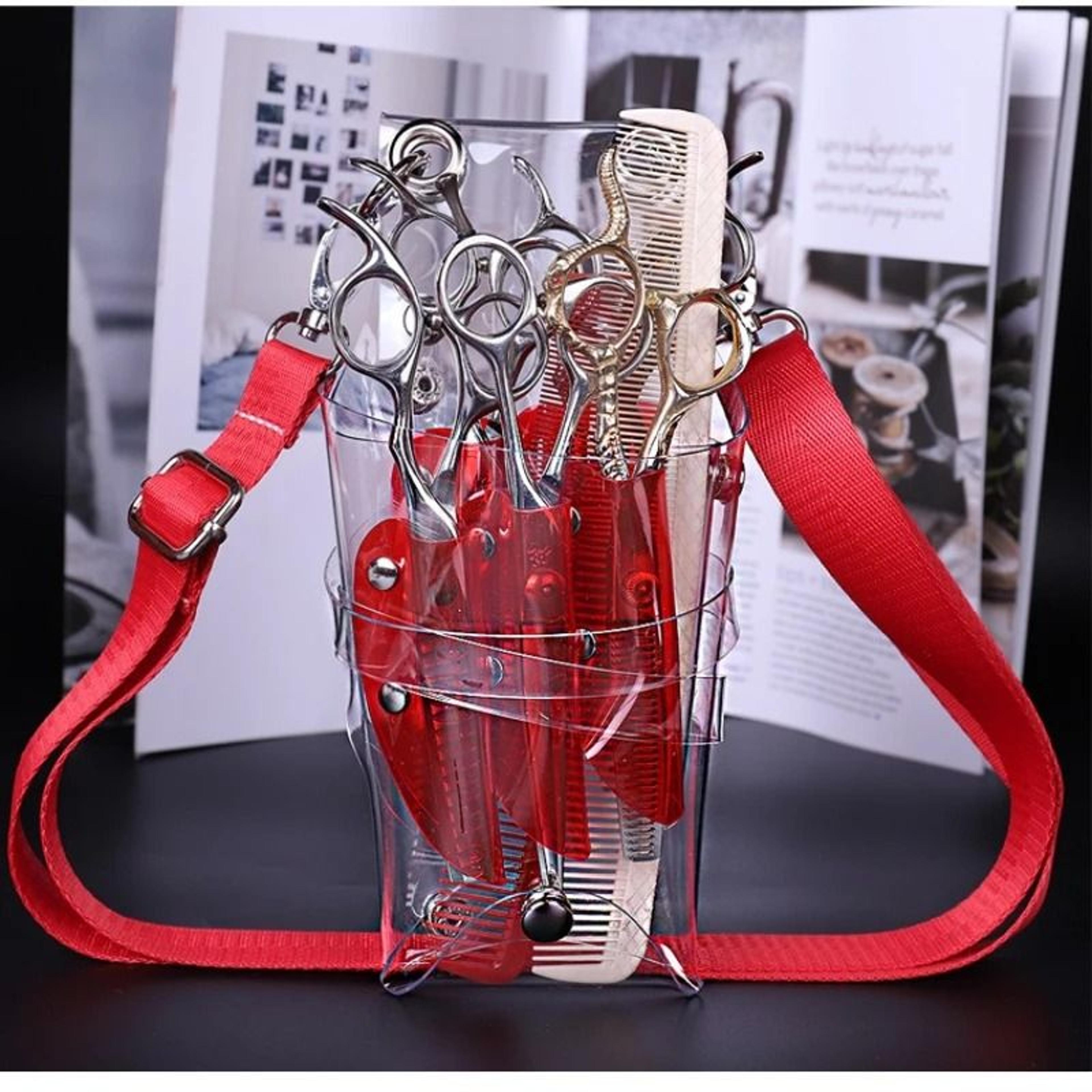 7-hole transparent salon scissors holster pouch