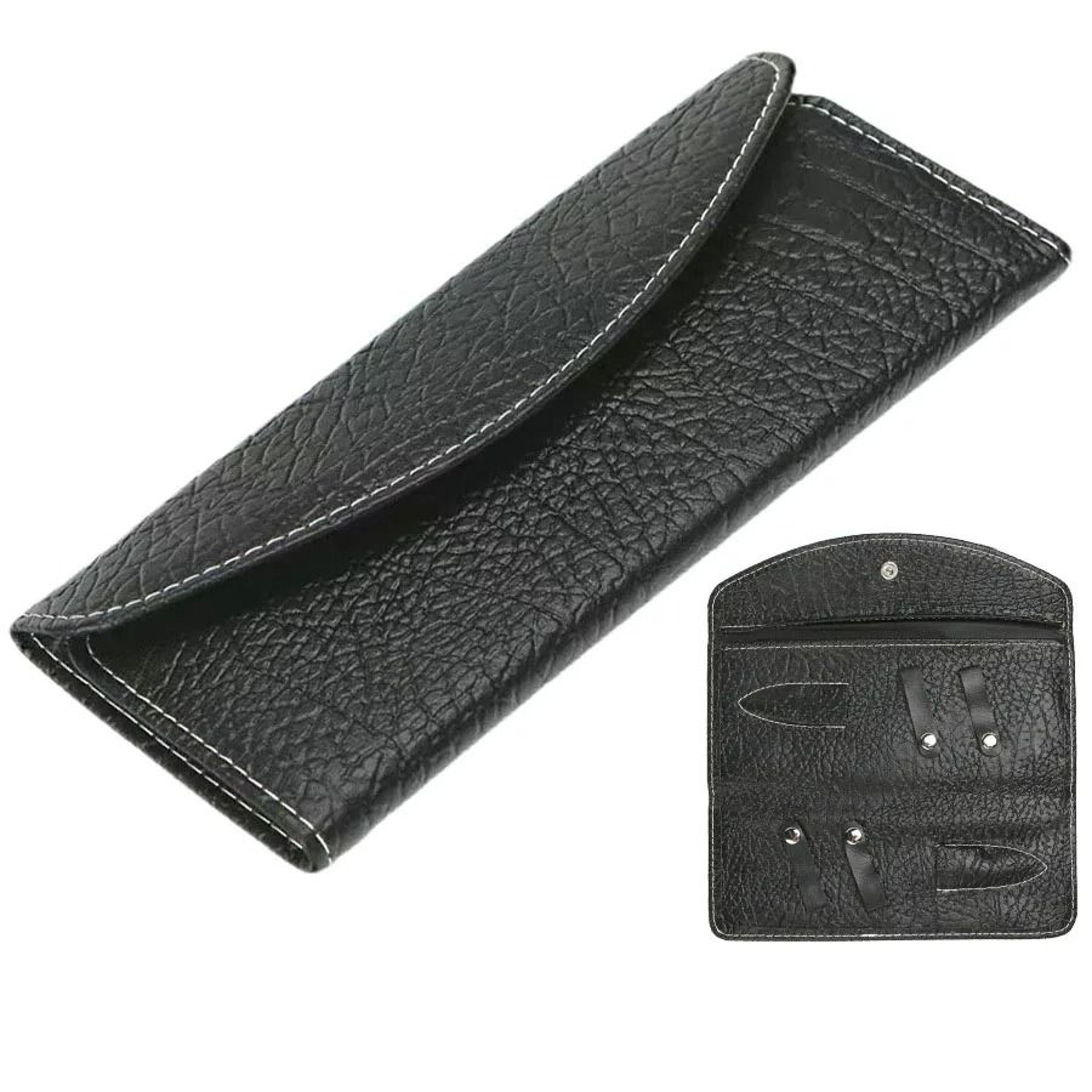 folding pu leather hairdressing scissors case