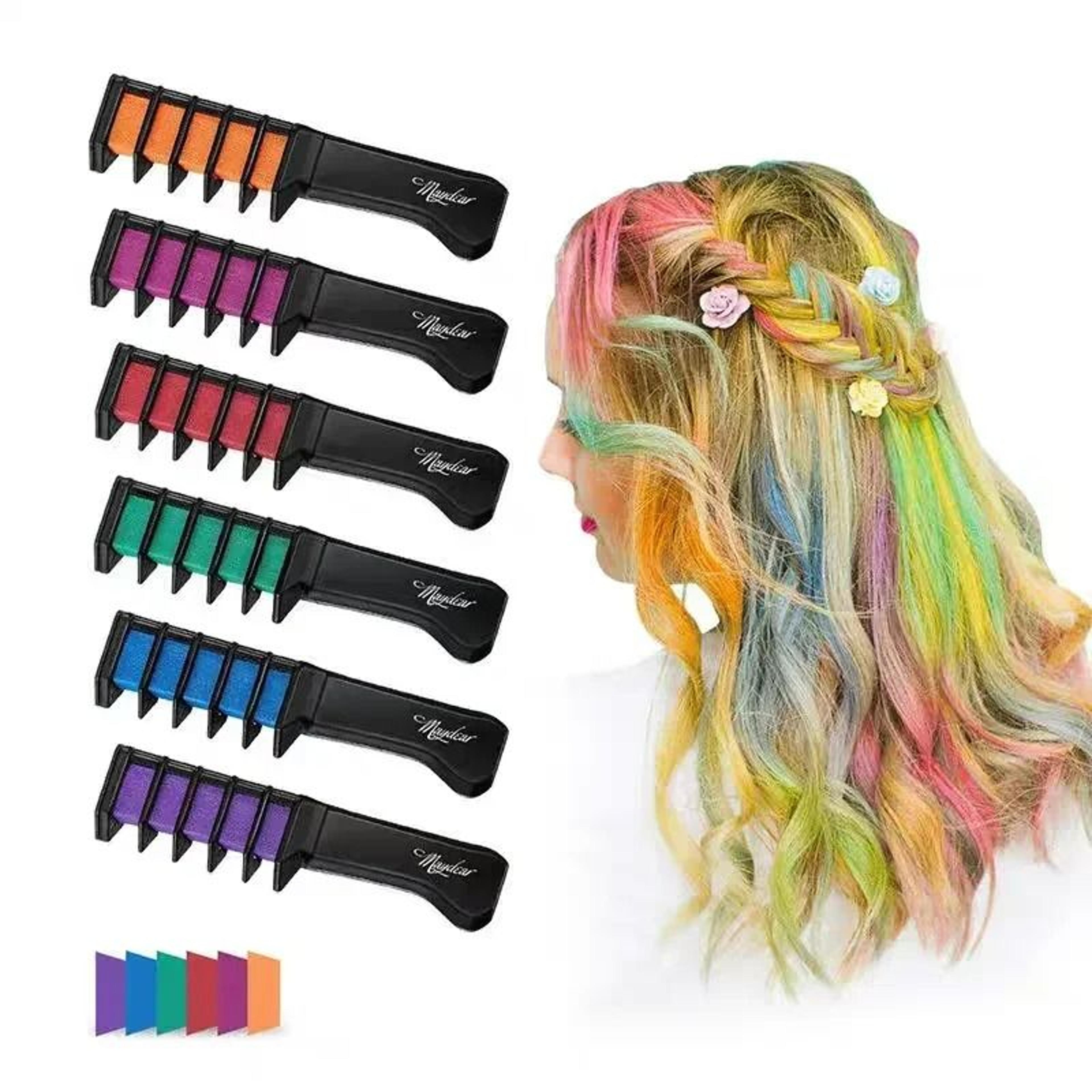temporary hair chalk color comb crayon