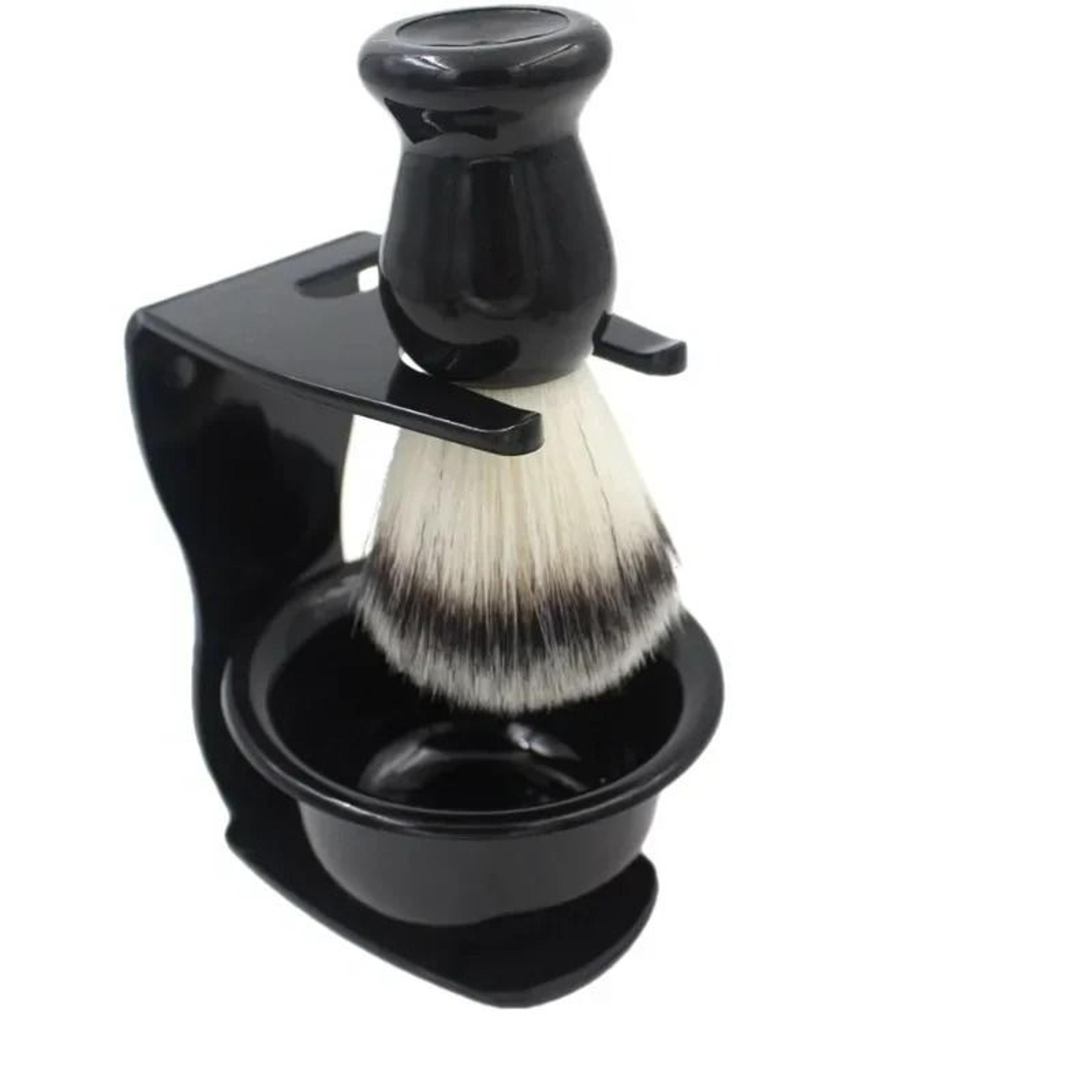 men shaving brush holder and foaming soap bowl set