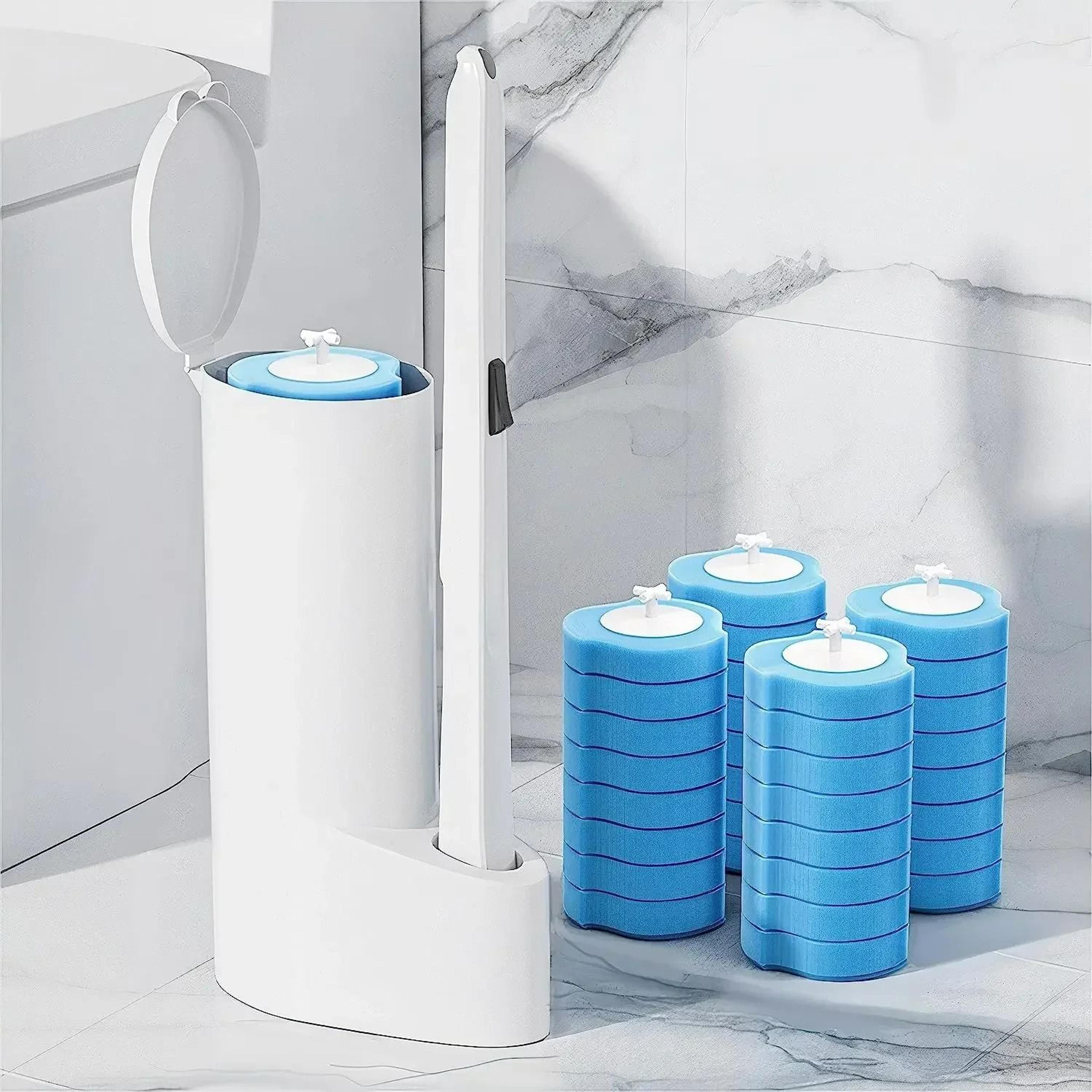 disposable toilet brush with replacement sponge heads