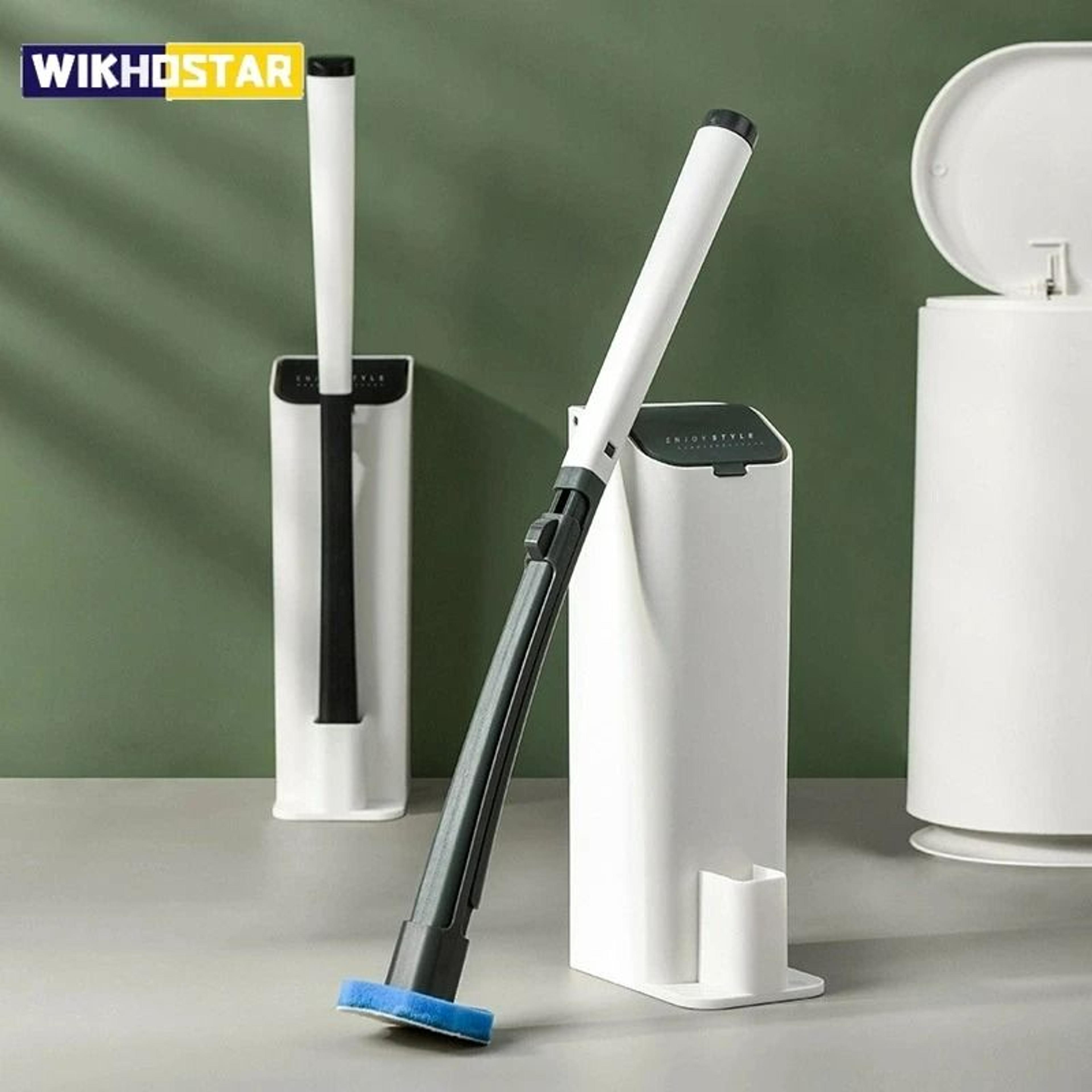 disposable toilet brush with quick-release wand