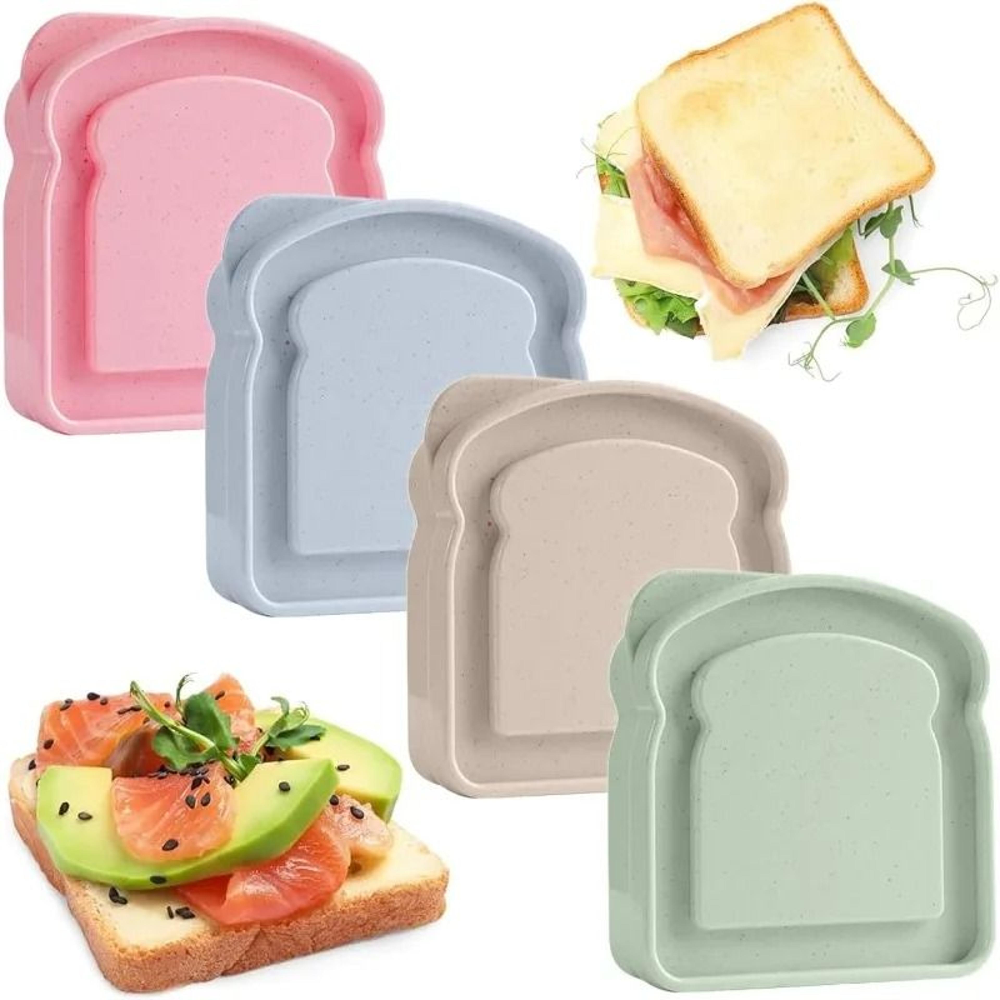 toast-shaped reusable silicone sandwich container