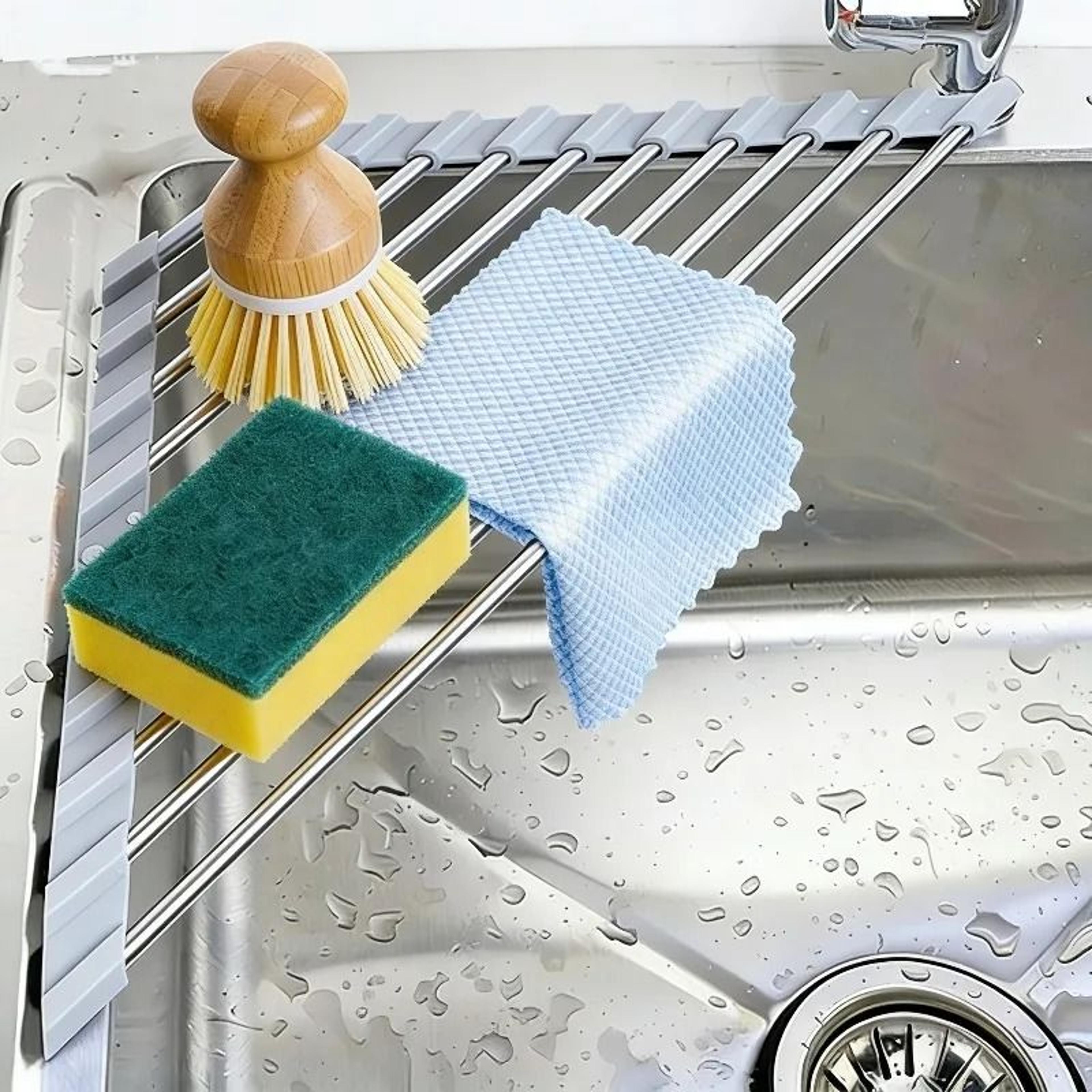 triangular over-the-sink stainless steel drying rack