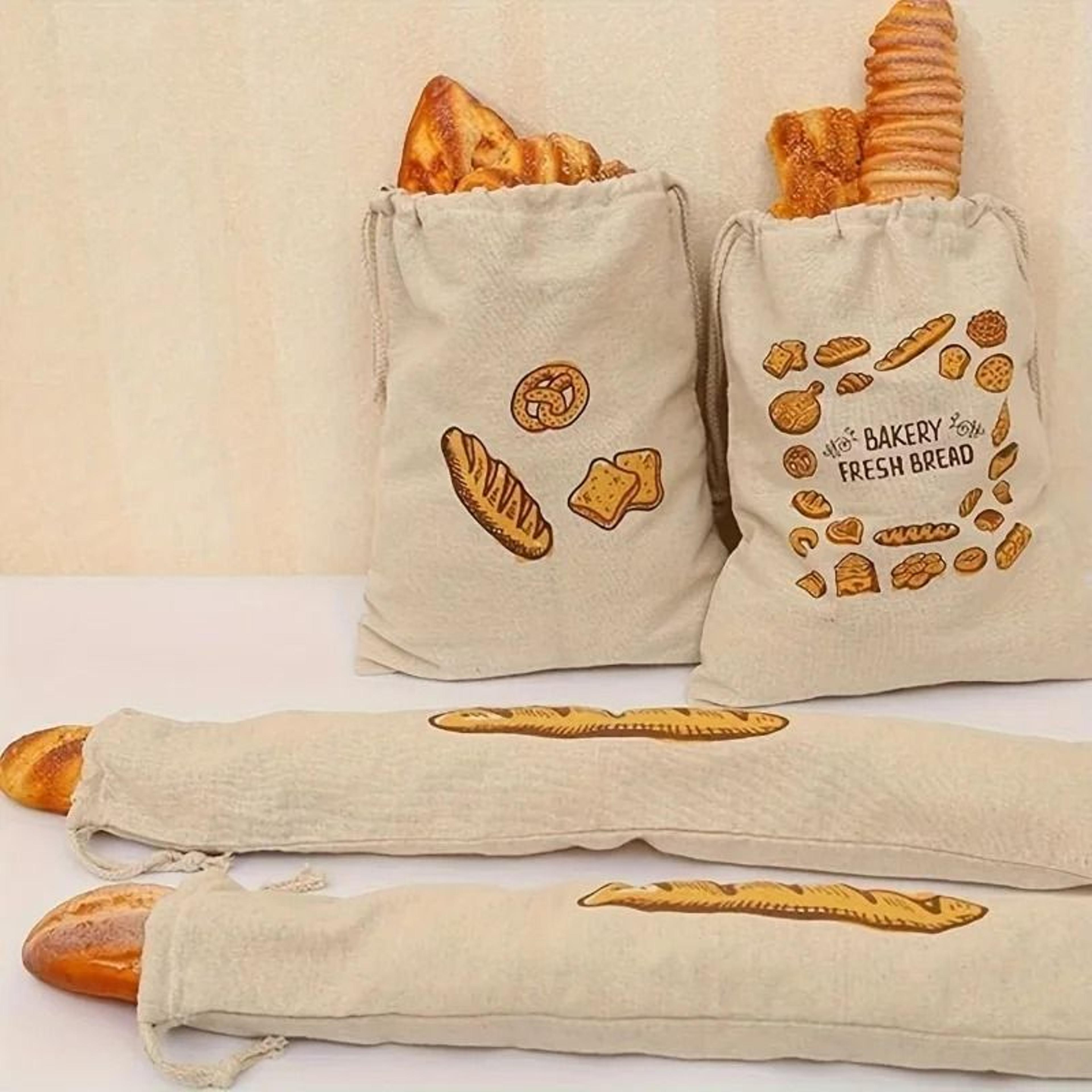 reusable linen drawstring artisan bread storage bag