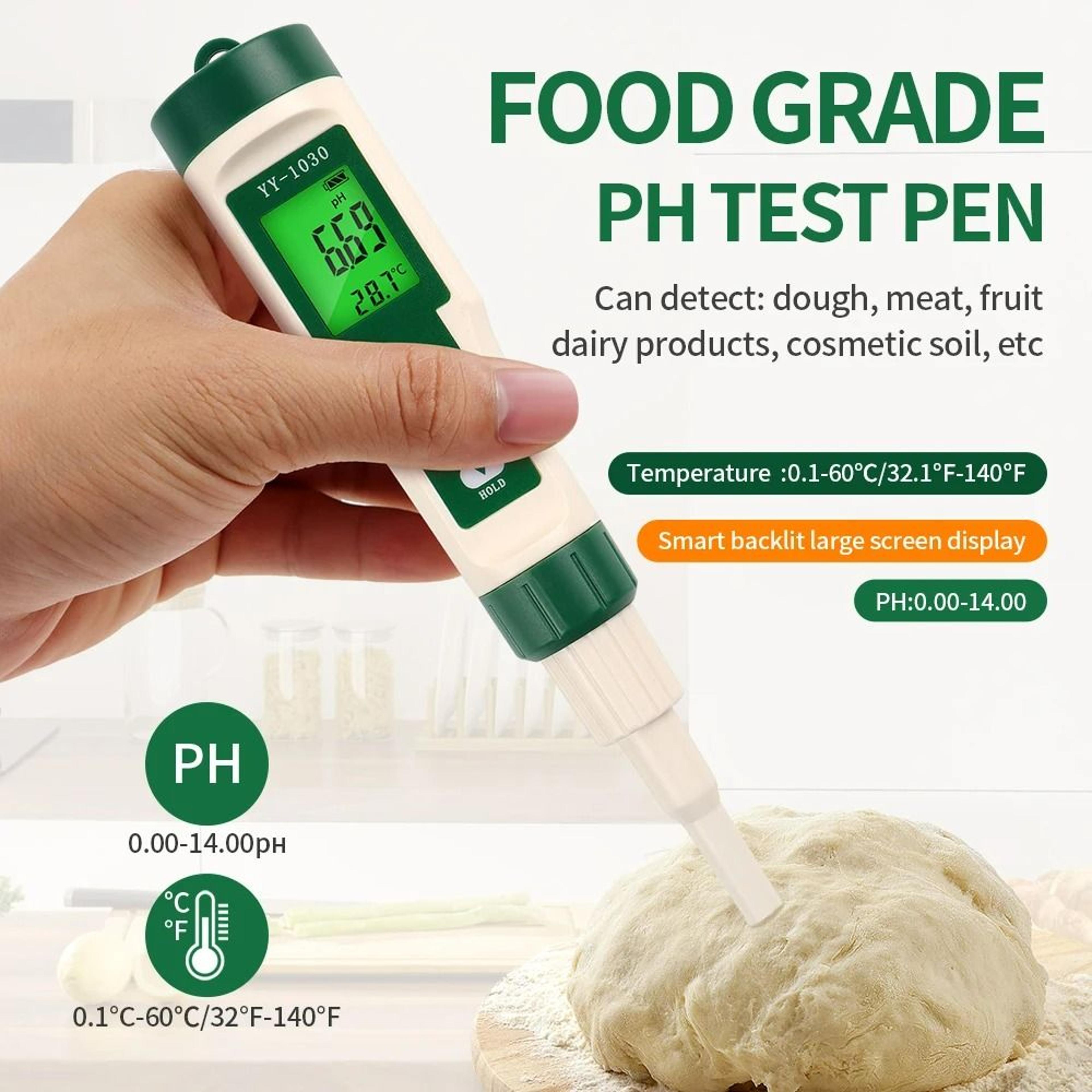 food ph meter and temperature tester with flat electrode