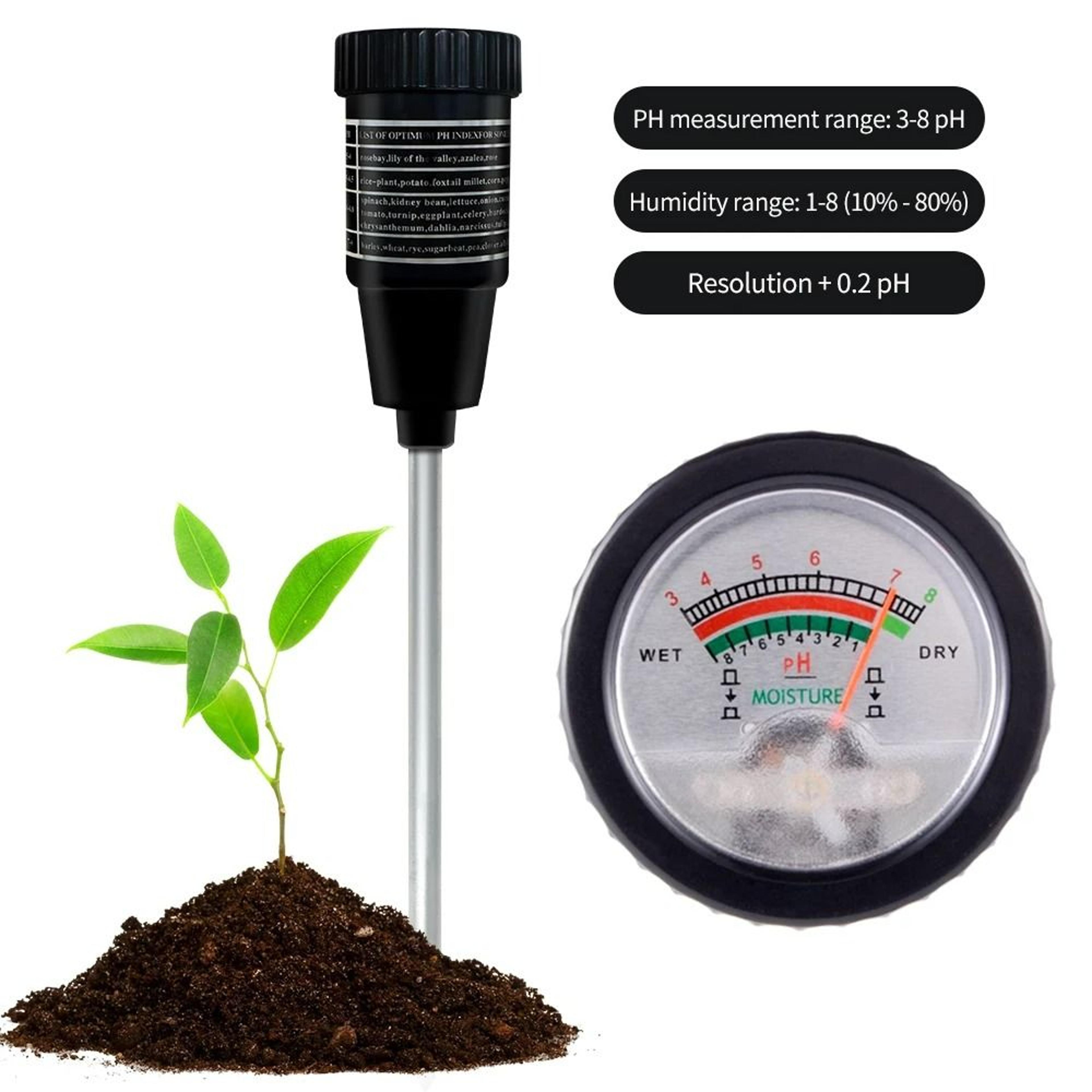 heavy-duty soil ph and moisture tester with long probe