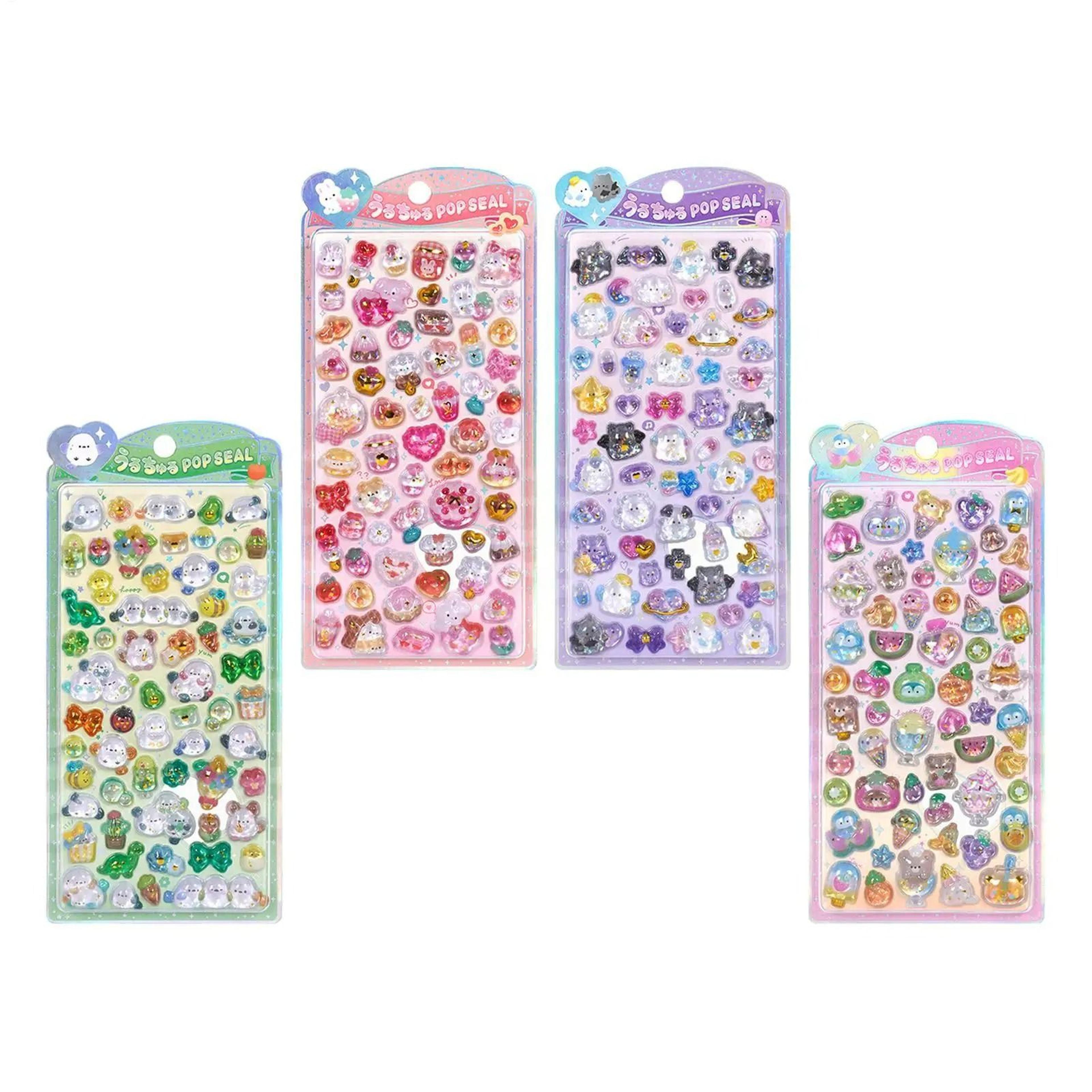 3d glitter crystal cartoon water bottle stickers