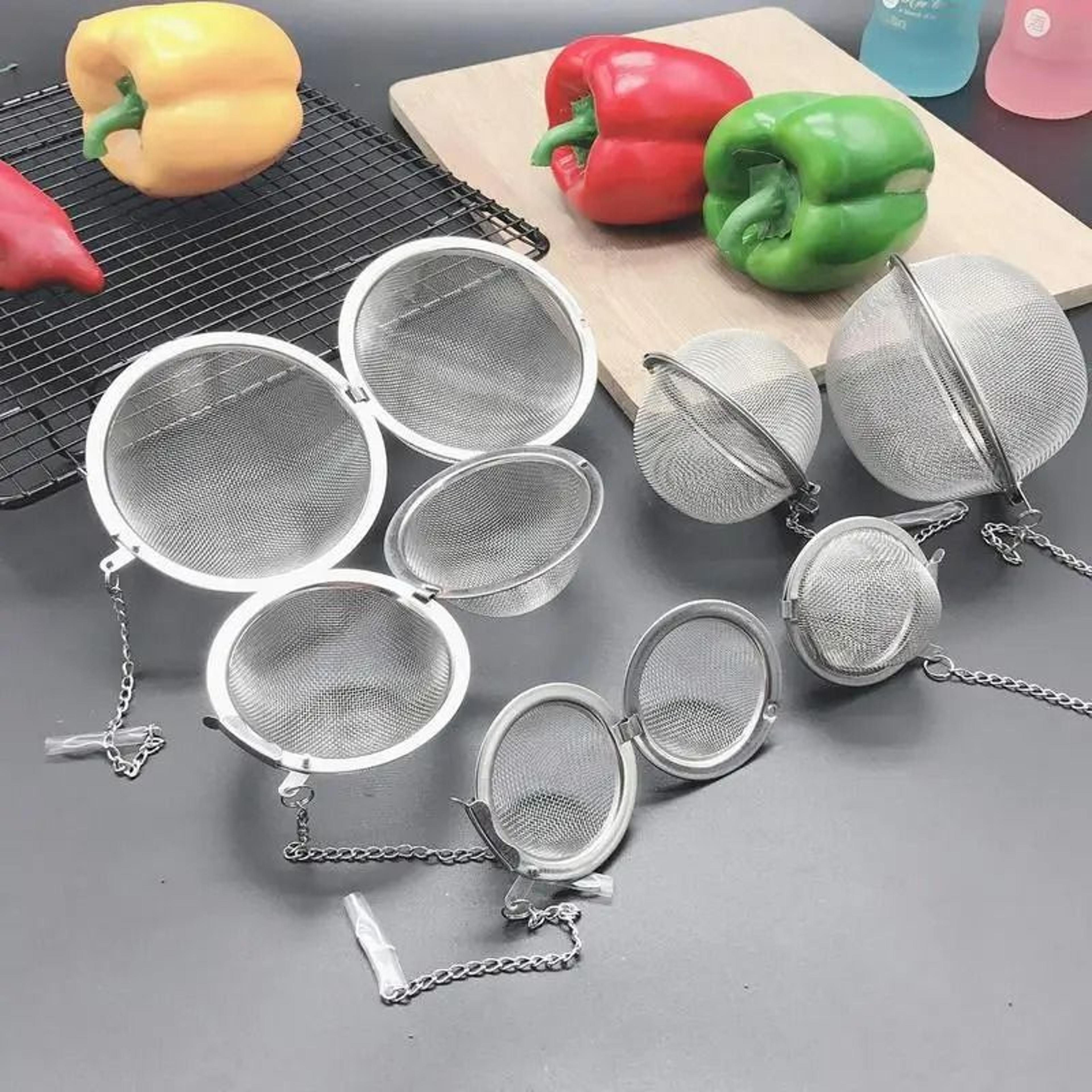 304 stainless steel mesh tea infuser ball with chain
