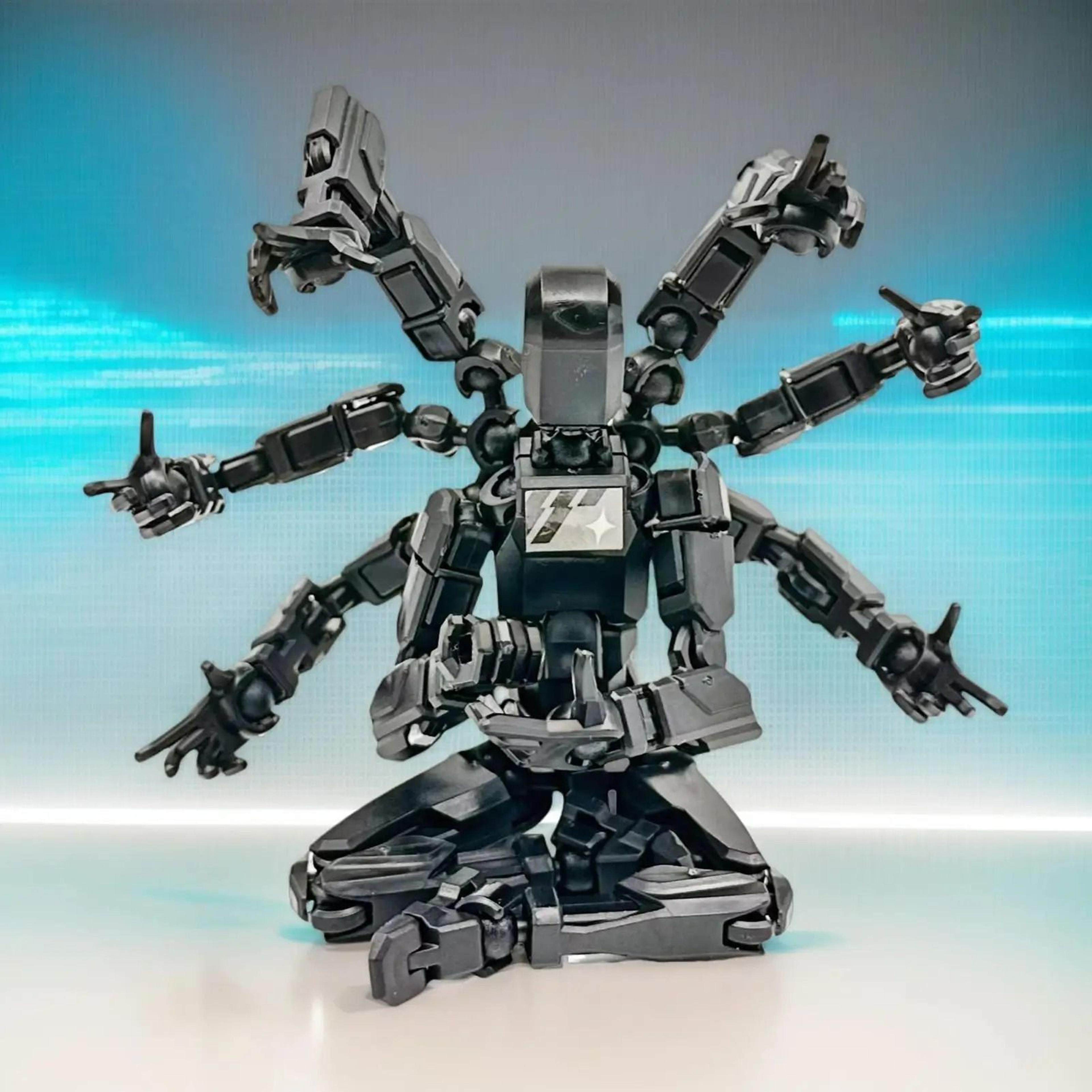 multi-armed articulated action figure robot