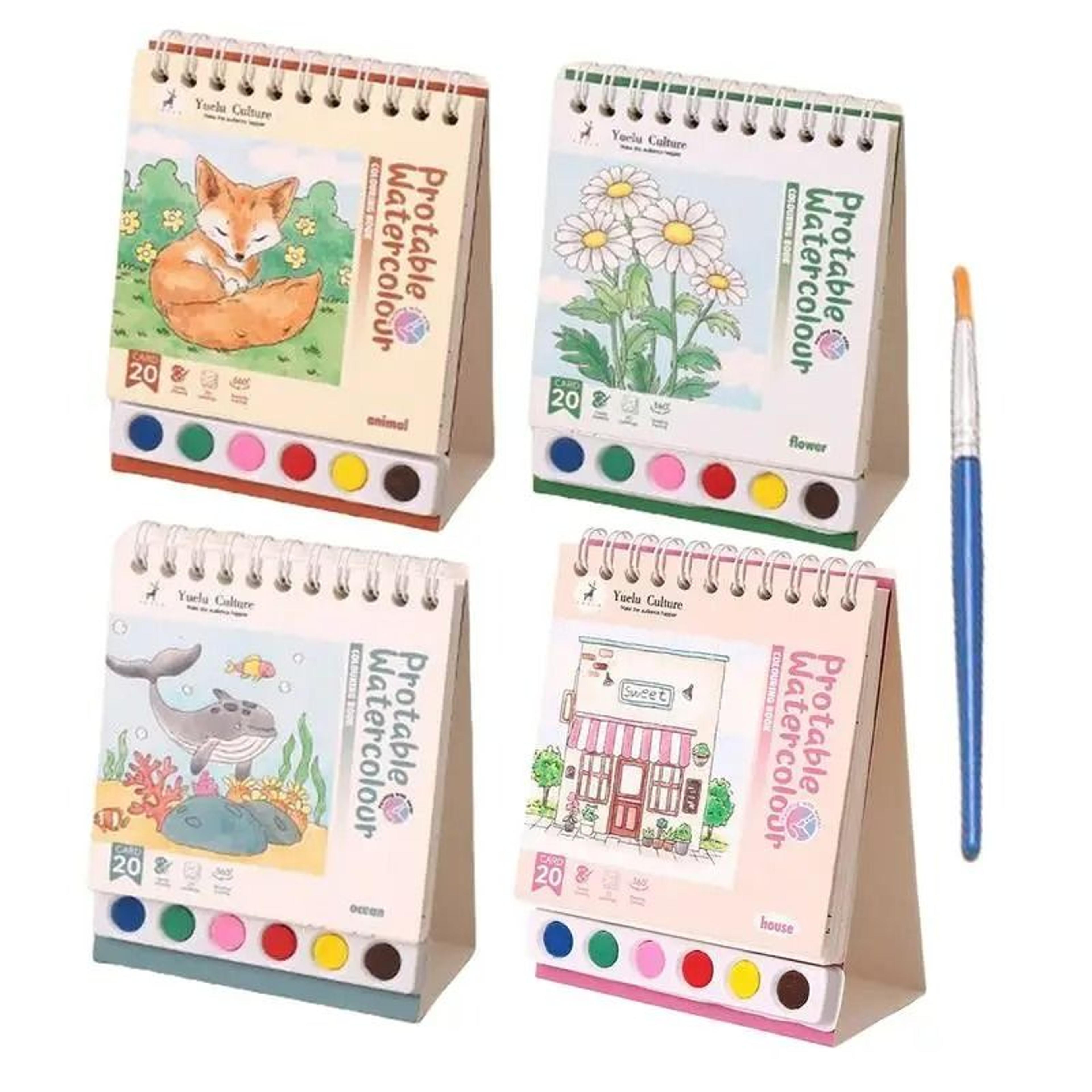 portable pocket watercolor paint book with palette