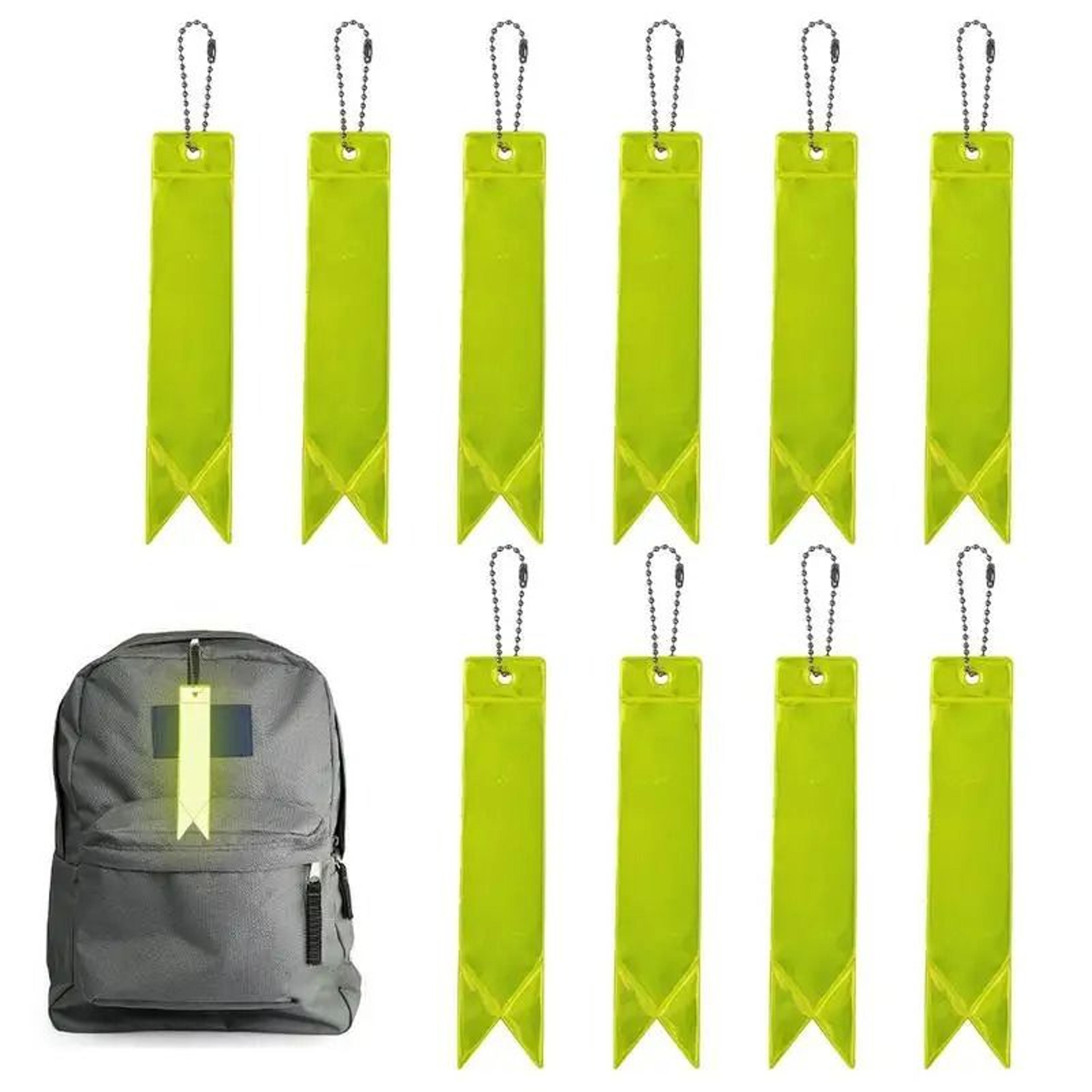 high-visibility safety reflective keychain pendants (10 pieces)
