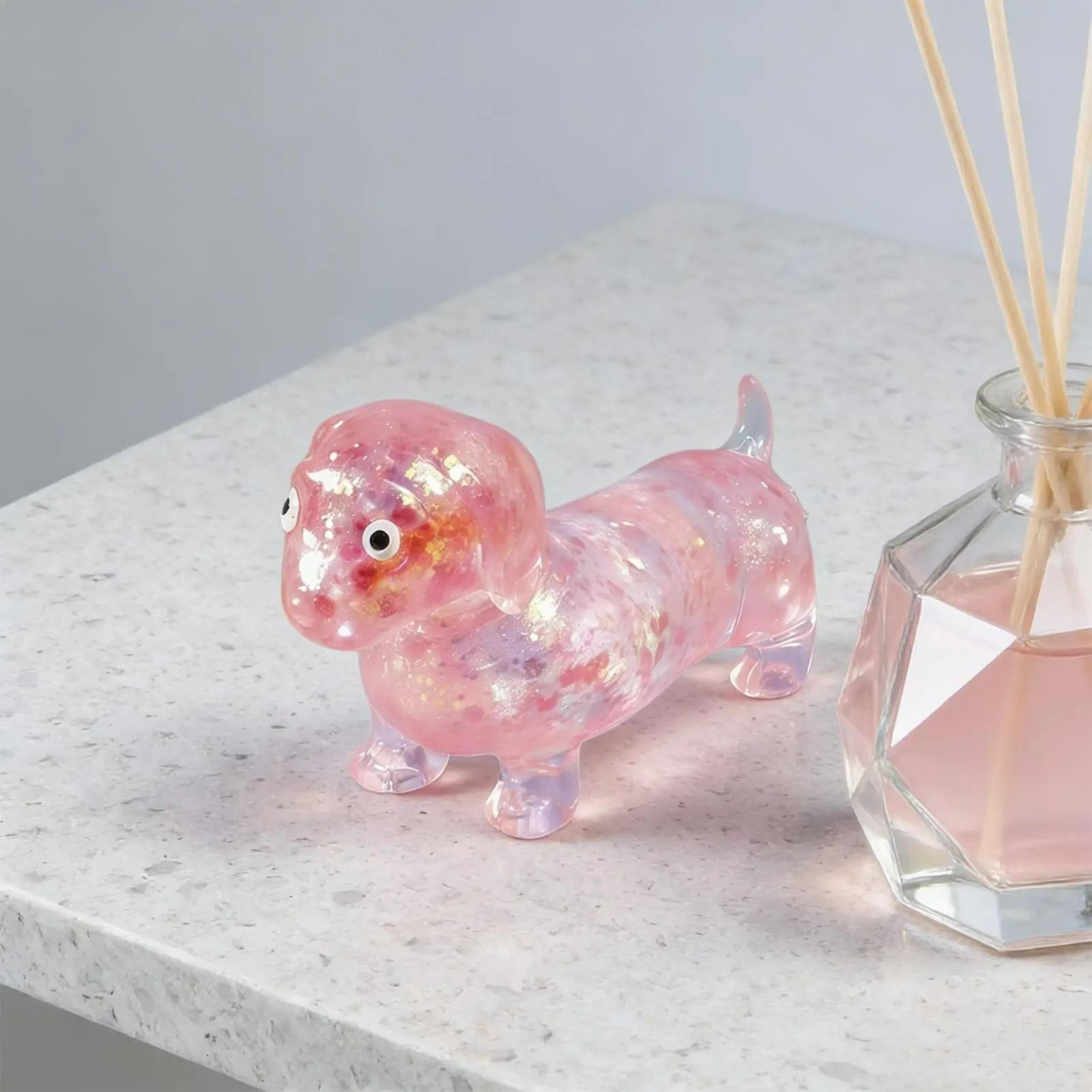 flashing dachshund squishy sensory stress toy