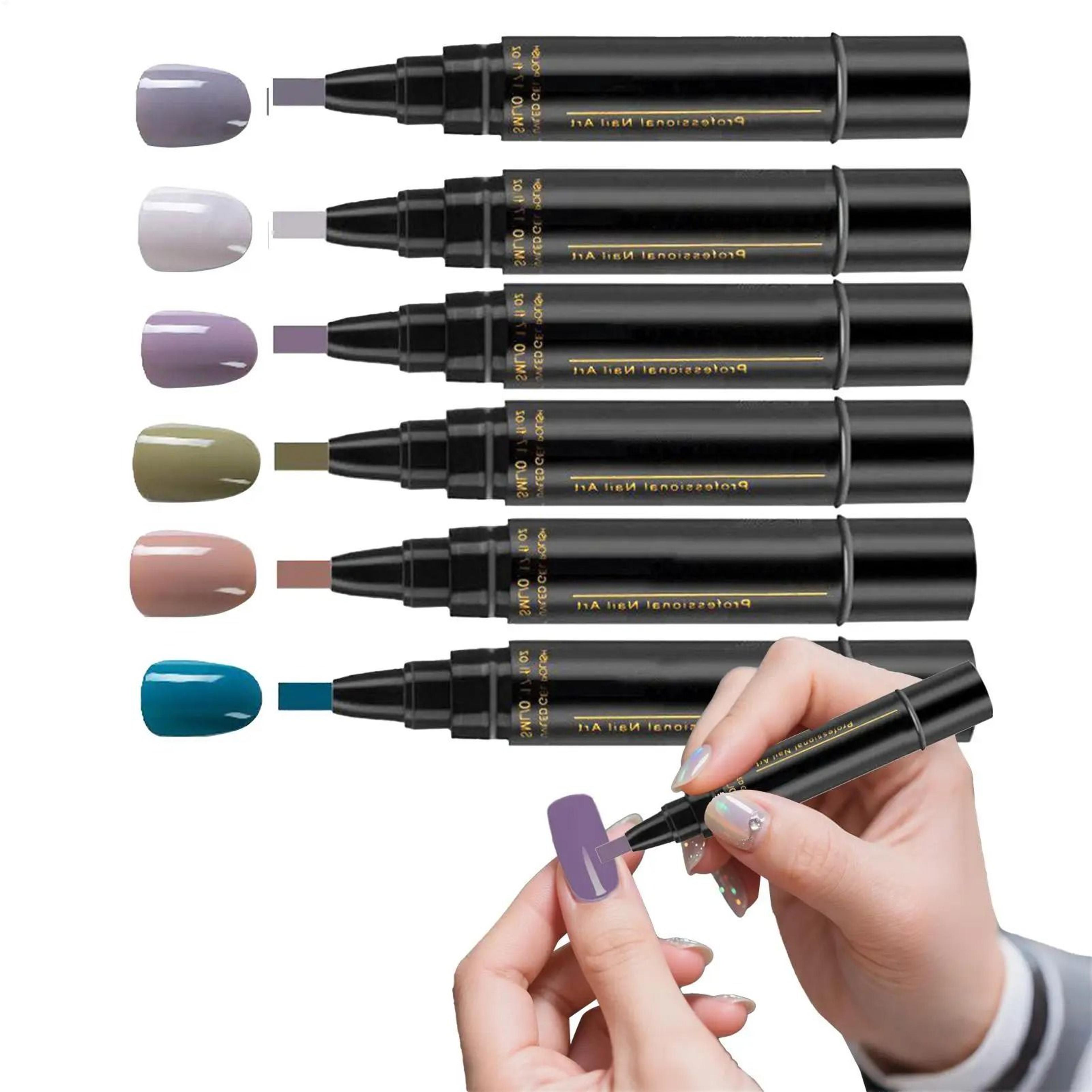 3-in-1 gel nail polish pen set (6 pieces)