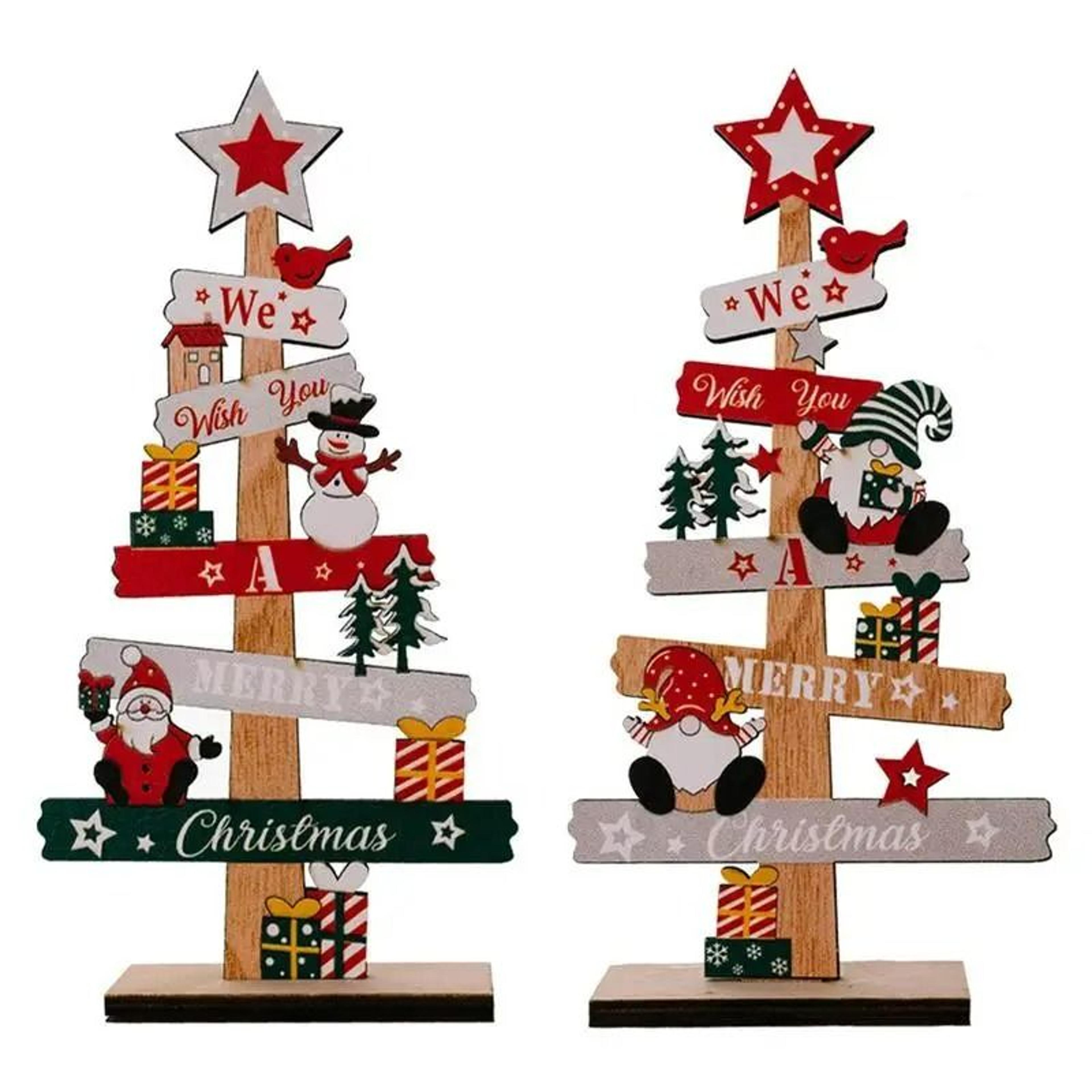 wooden christmas tree desktop plaque ornament