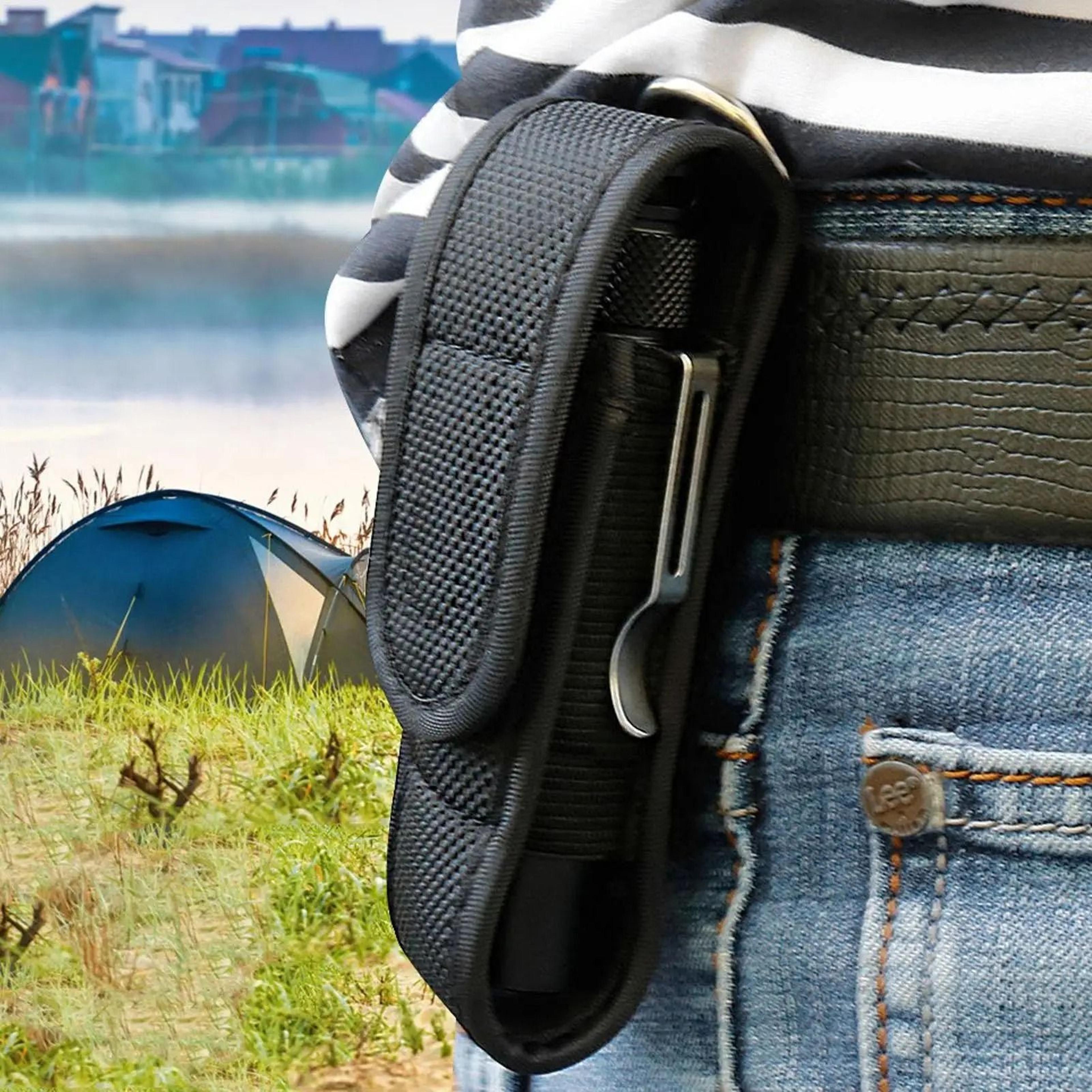 portable tactical nylon flashlight and tool holster