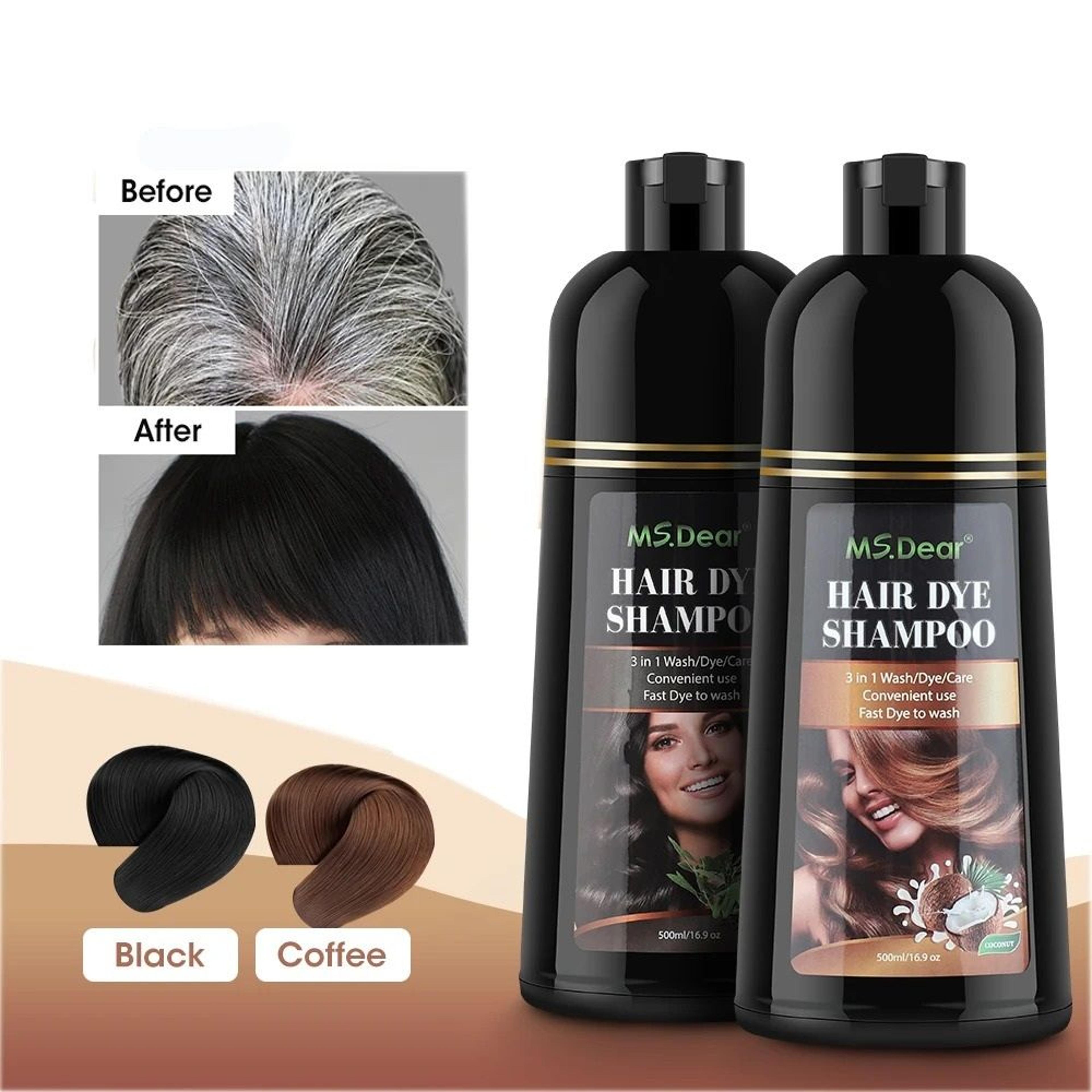 3-in-1 herbal organic hair dye shampoo