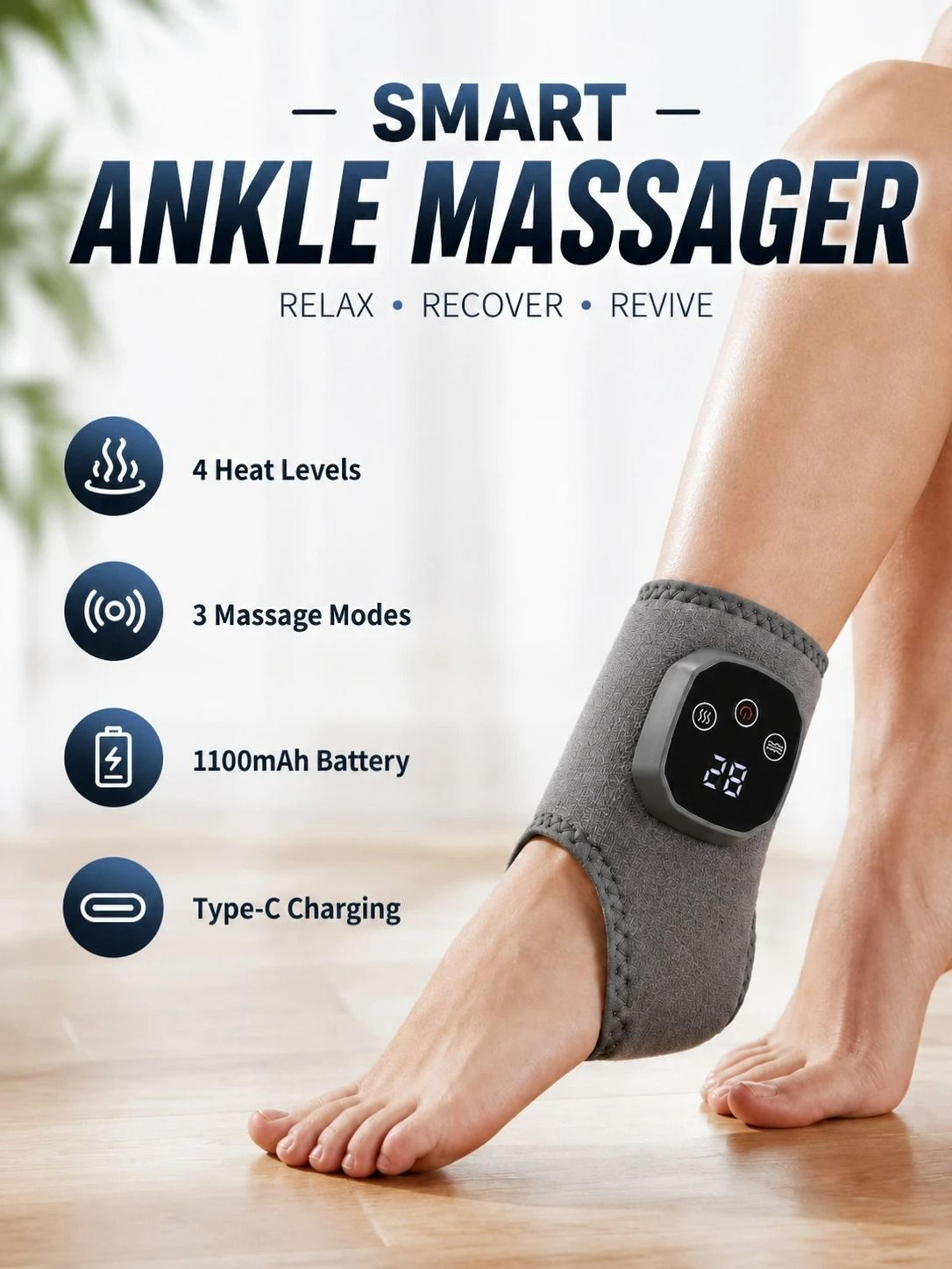 heated ankle massager & vibration support brace